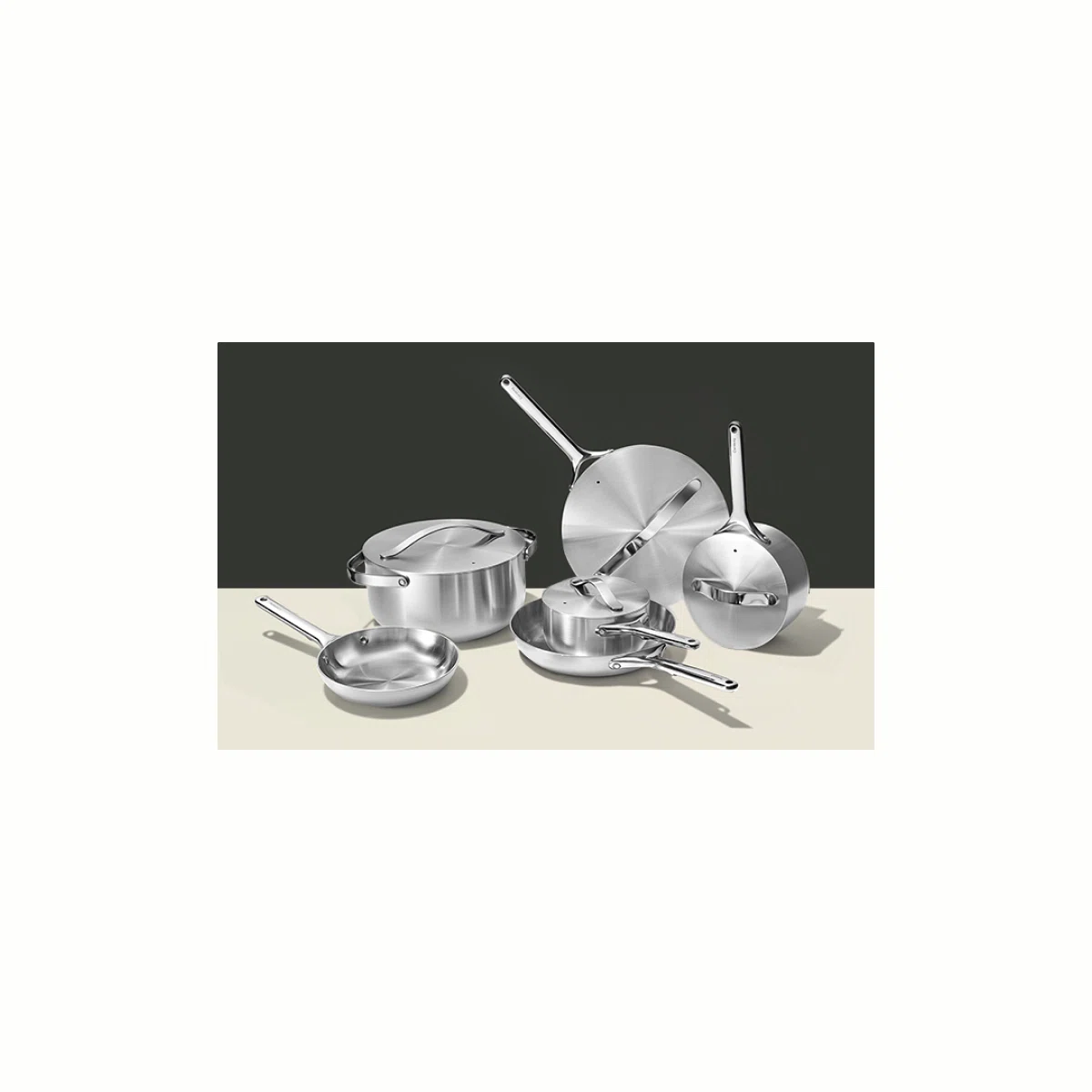 caraway-16-piece-stainless-steel-cookware-set-5-ply-pots-pans-non-toxic-lifetime image 1