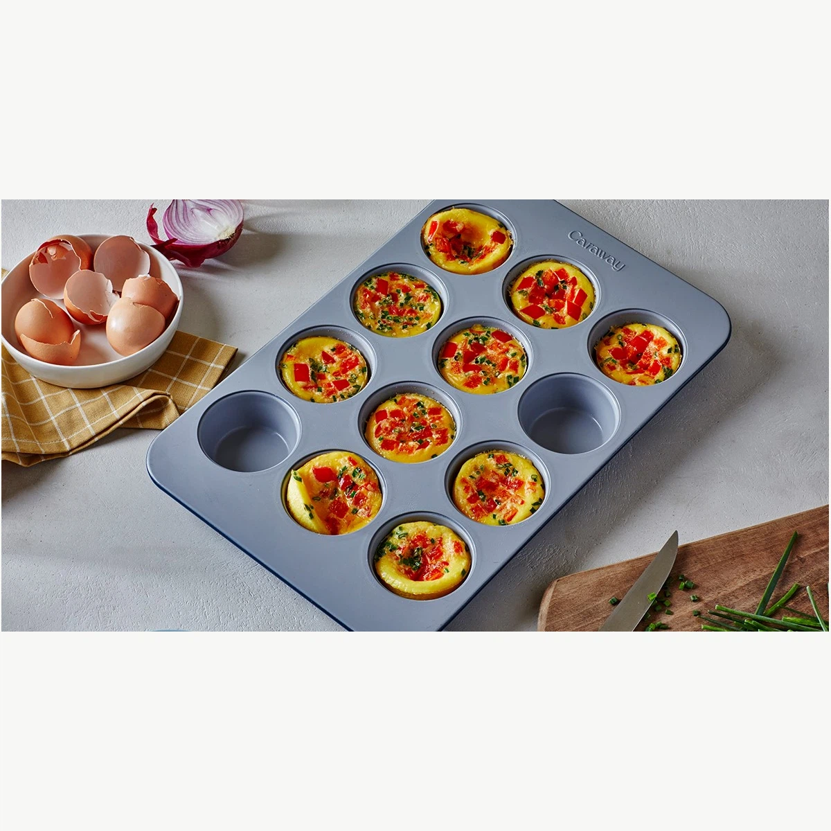 caraway-12-cup-muffin-pan-non-toxic-ceramic-non-stick-oven-safe-to-550-f-perfect image 1