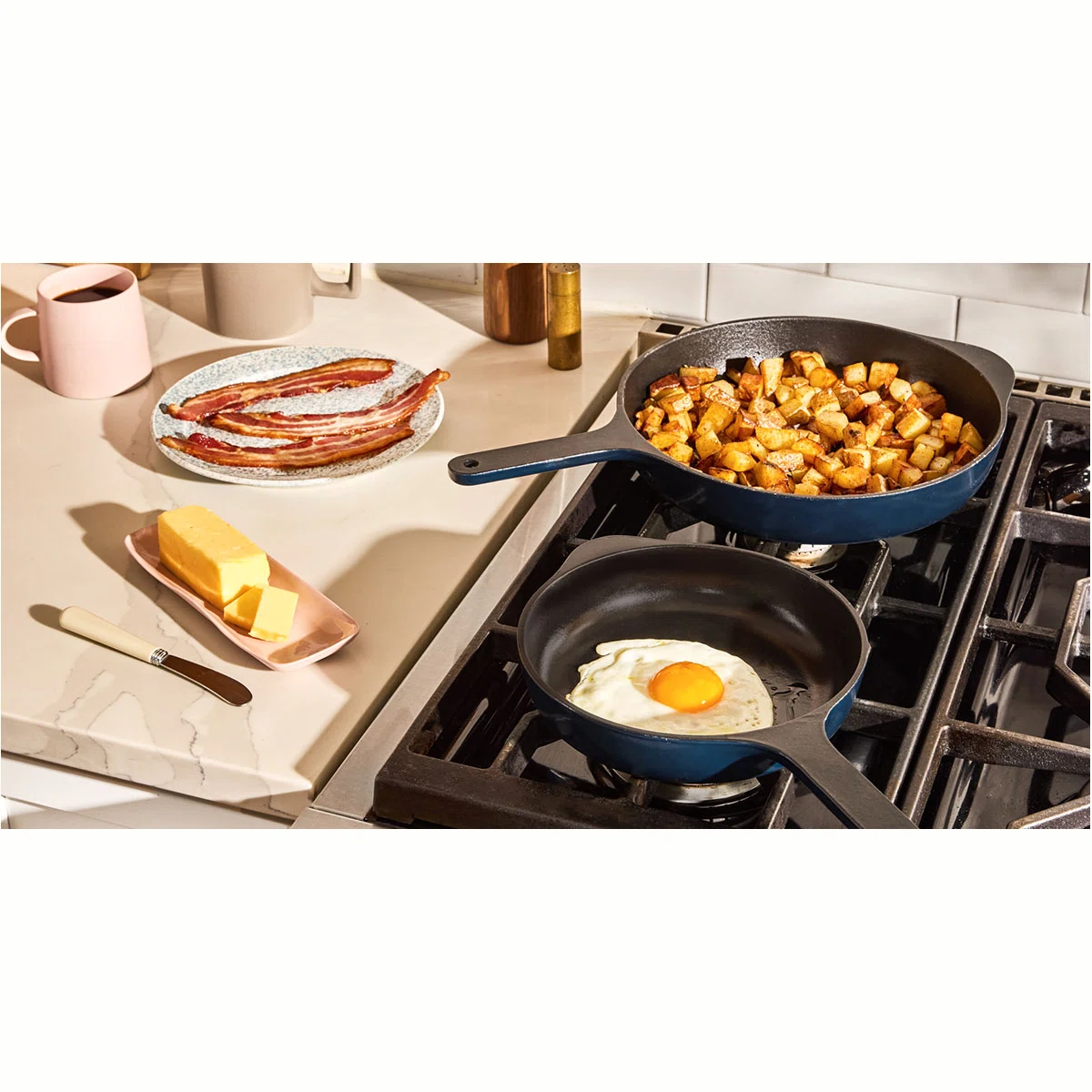 caraway-enameled-cast-iron-skillet-trio-8-10-5-and-12-inch-sets-non-toxic-no-sea image 1