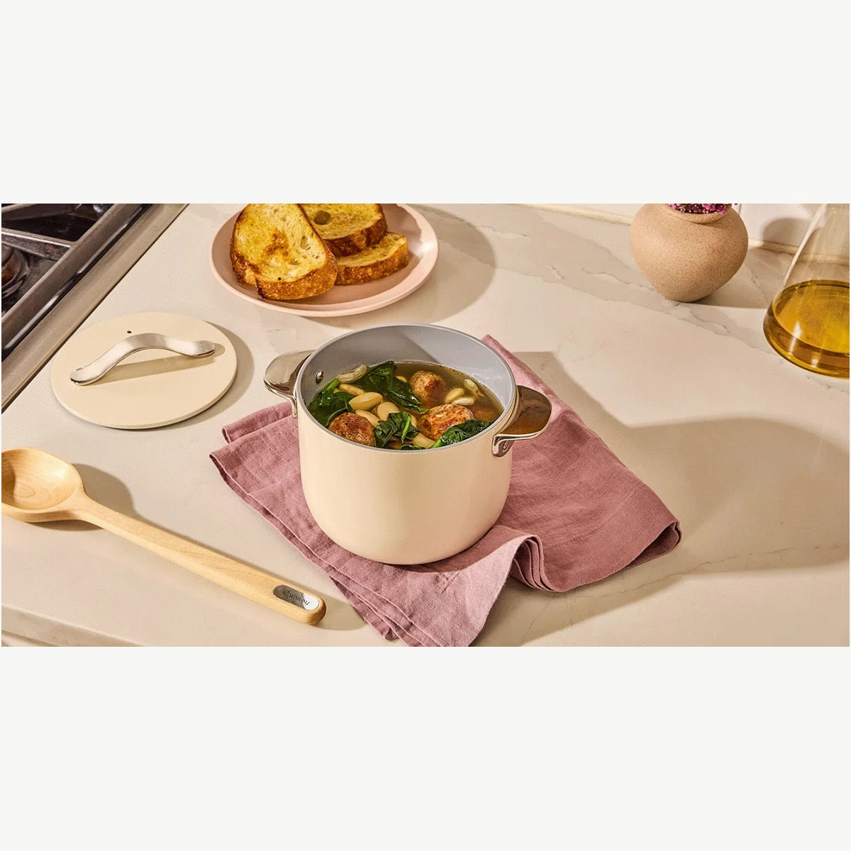 caraway-2-qt-ceramic-petite-cooker-non-toxic-non-stick-small-pot-all-stovetop-ov image 1