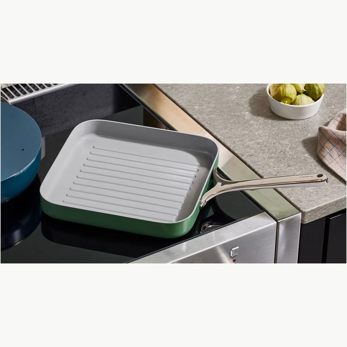 caraway-11-inch-ceramic-non-stick-square-grill-pan-non-toxic-oven-safe-to-550-f image 1
