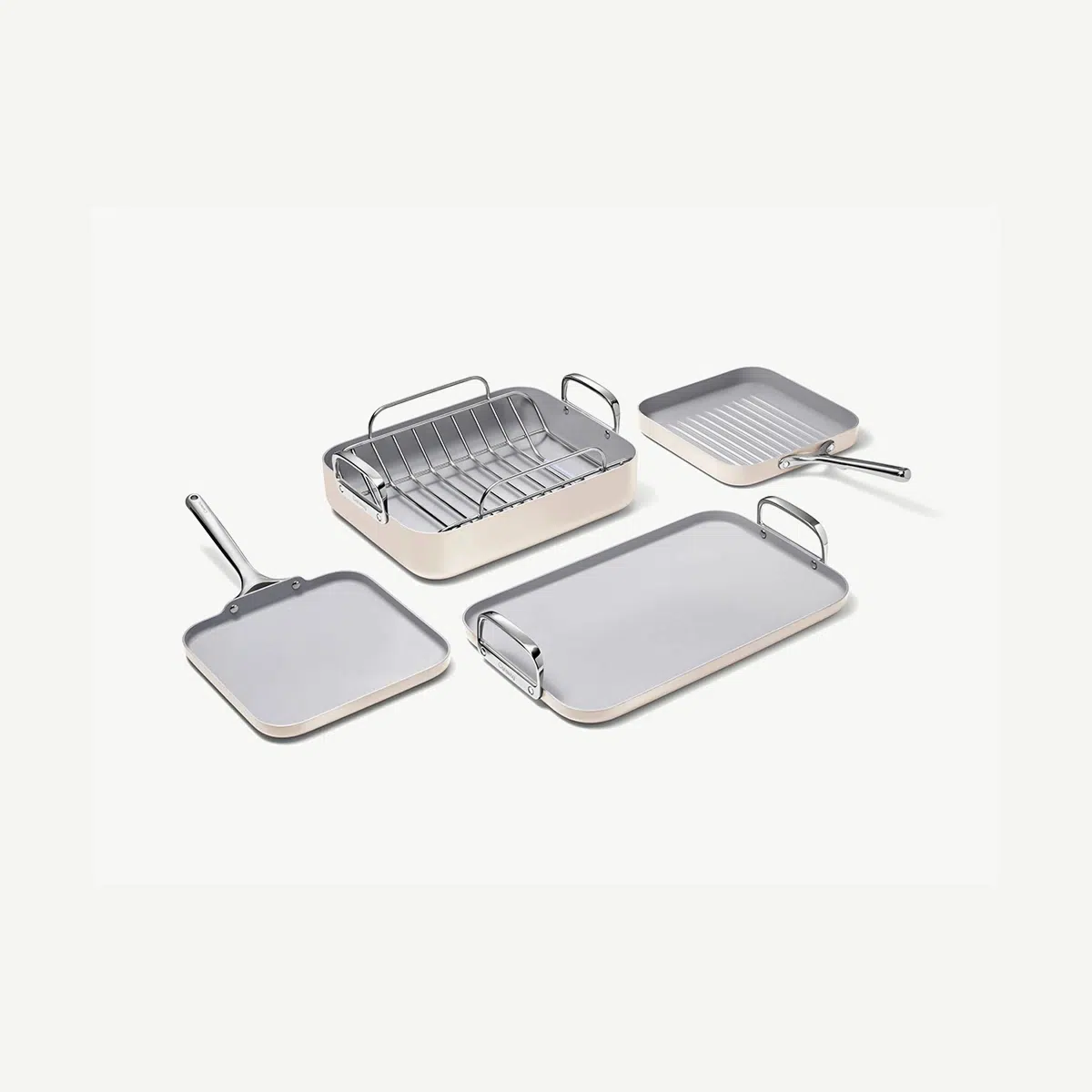caraway-squareware-set-non-stick-ceramic-square-cookware-grill-pan-griddle-pan-o image 1