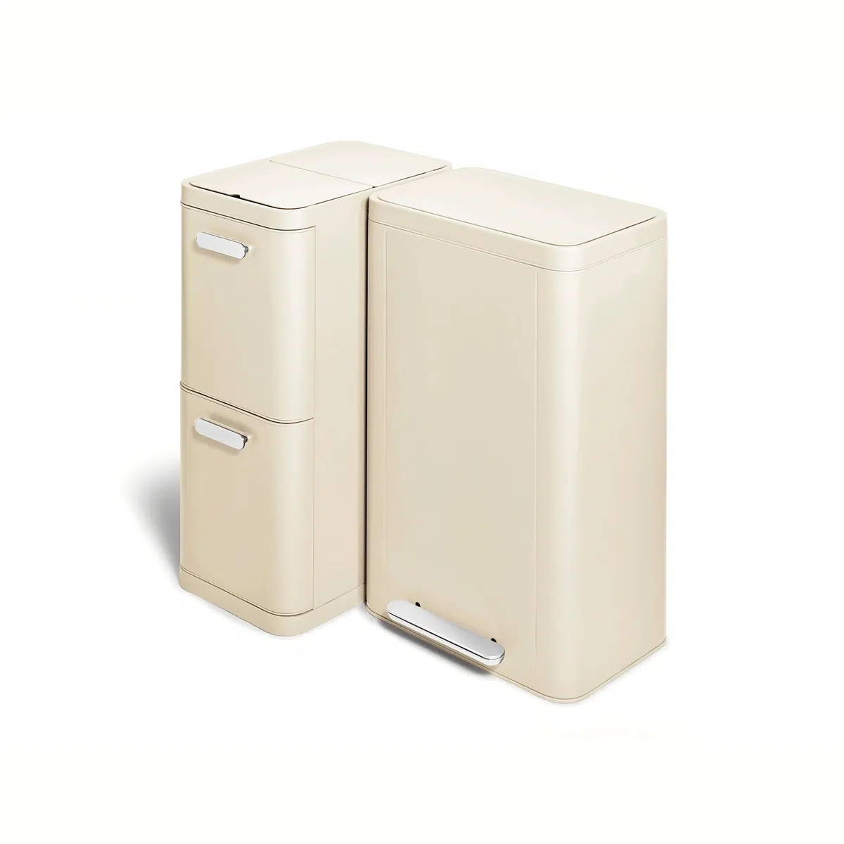 caraway-trash-recycling-duo-rectangular-13-gal-capacity-fingerprint-resistant-st image 1