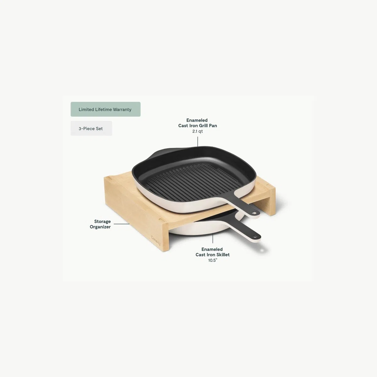 caraway-enameled-cast-iron-skillet-grill-pan-duo-non-toxic-no-seasoning-oven-saf image 3