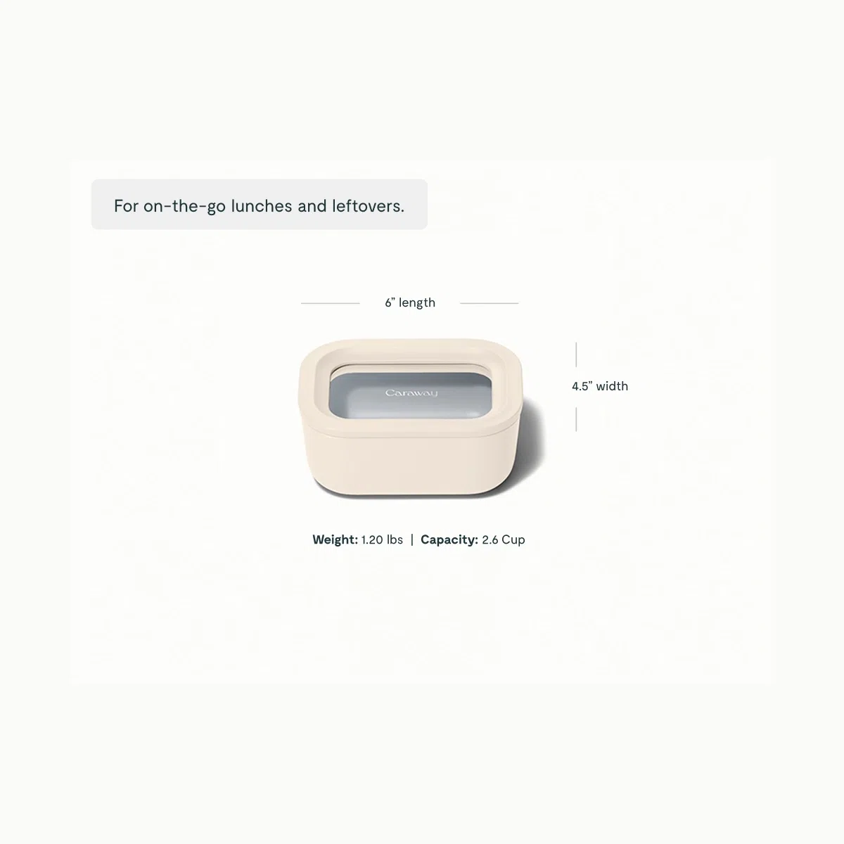 caraway-mini-rectangle-food-storage-container-2-6-cup-non-toxic-glass-microwave- image 3