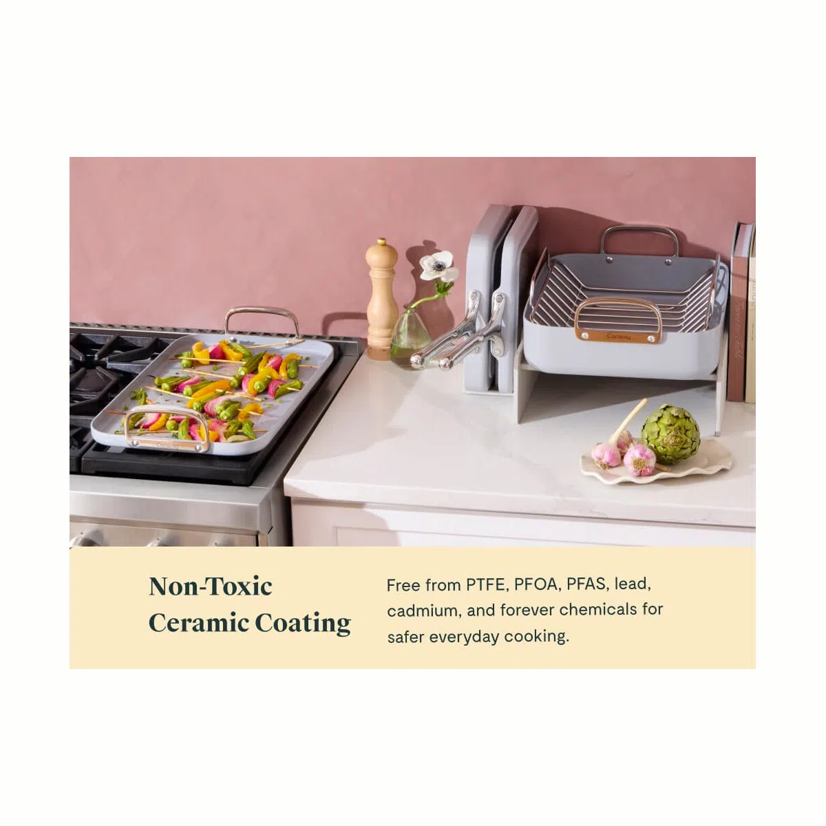 caraway-squareware-set-non-stick-ceramic-square-cookware-grill-pan-griddle-pan-o image 4