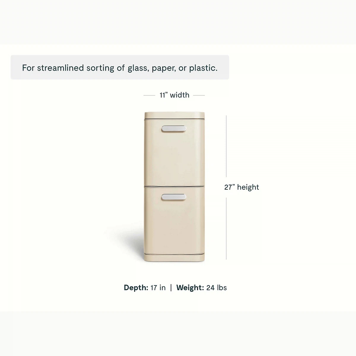 caraway-45l-2-drawer-recycling-bin-luxury-dual-compartment-design-with-fingerpri image 4