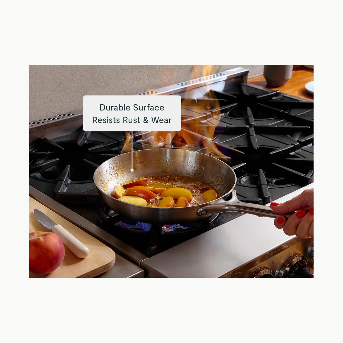 caraway-stainless-steel-fry-pan-duo-8-in-10-5-in-non-toxic-5-ply-steel-oven-safe image 5