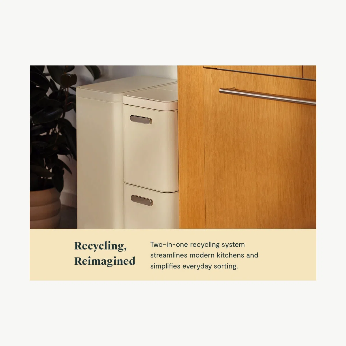 caraway-45l-2-drawer-recycling-bin-luxury-dual-compartment-design-with-fingerpri image 5