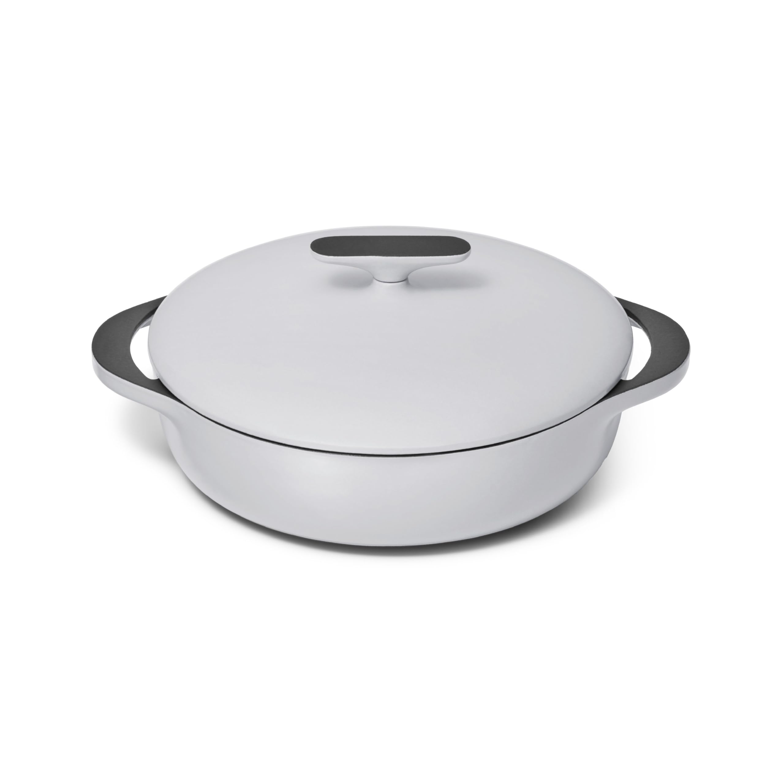 Caraway Enameled Cast Iron Braiser — 3.5 qt Braiser Pan, 3-Layer Enamel Coating, No Seasoning Required, Oven Safe, Induction Compatible (Cream)
