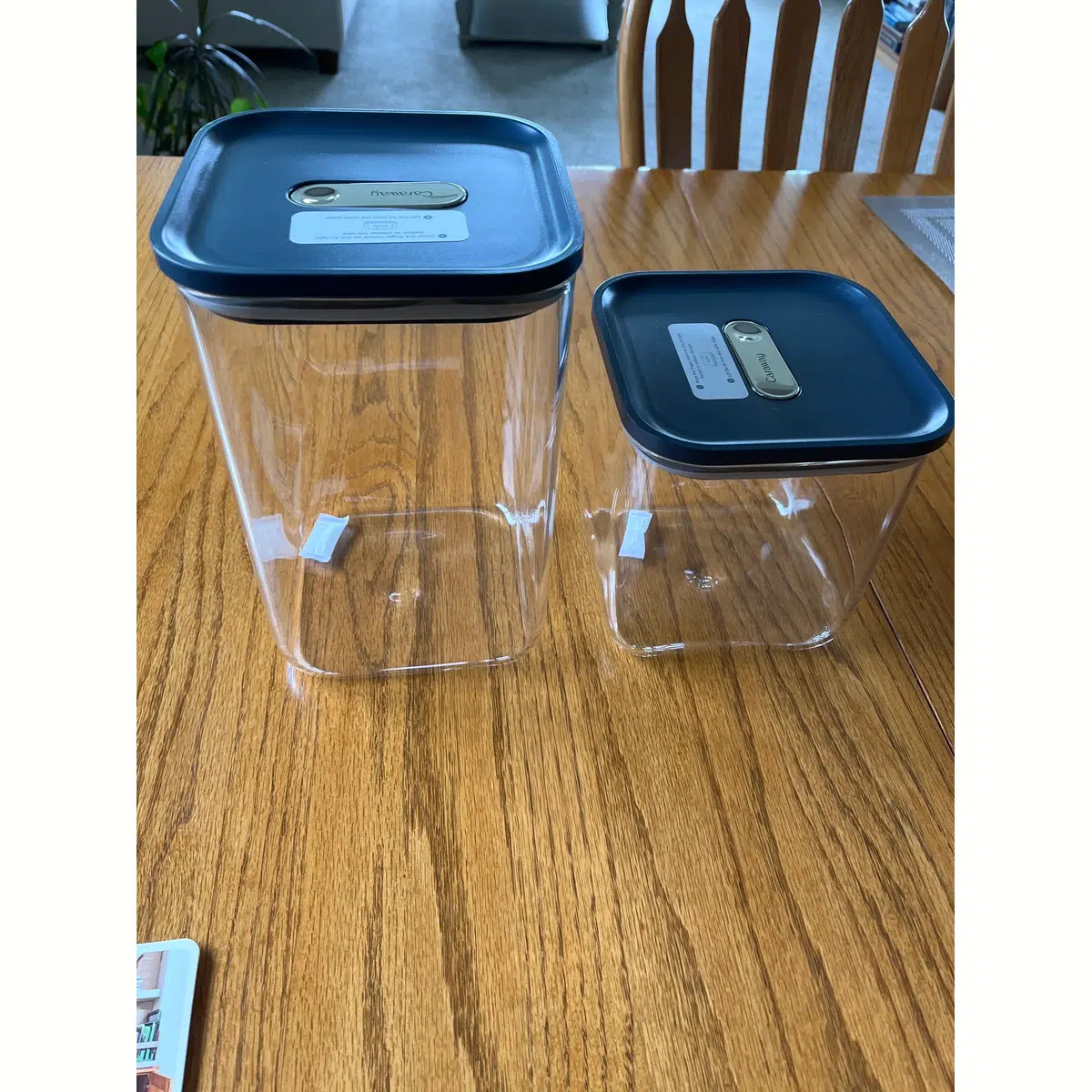 Box was crushed, containers ok