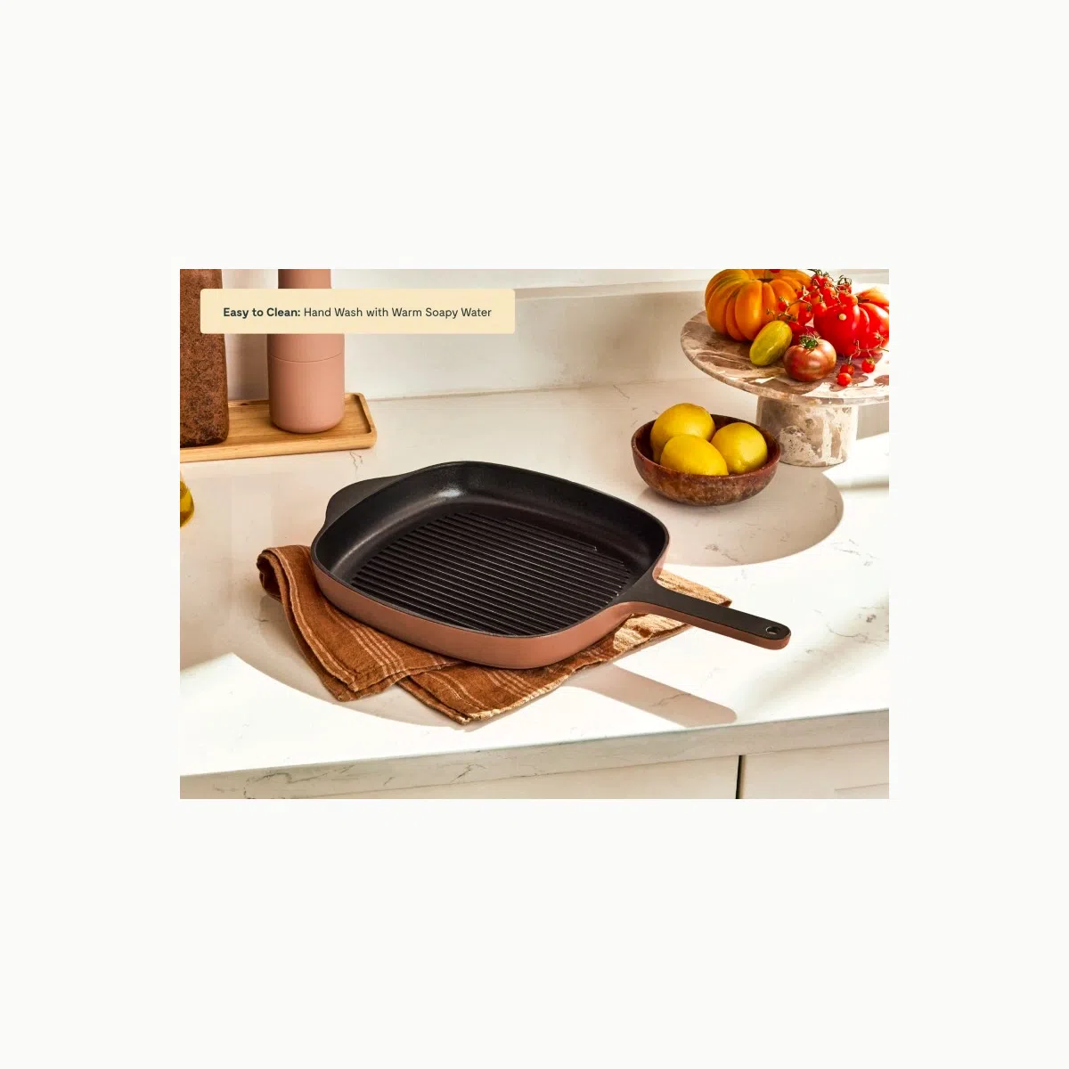 caraway-10-5-enameled-cast-iron-grill-pan-non-toxic-3-layer-enamel-coating-oven- image 6