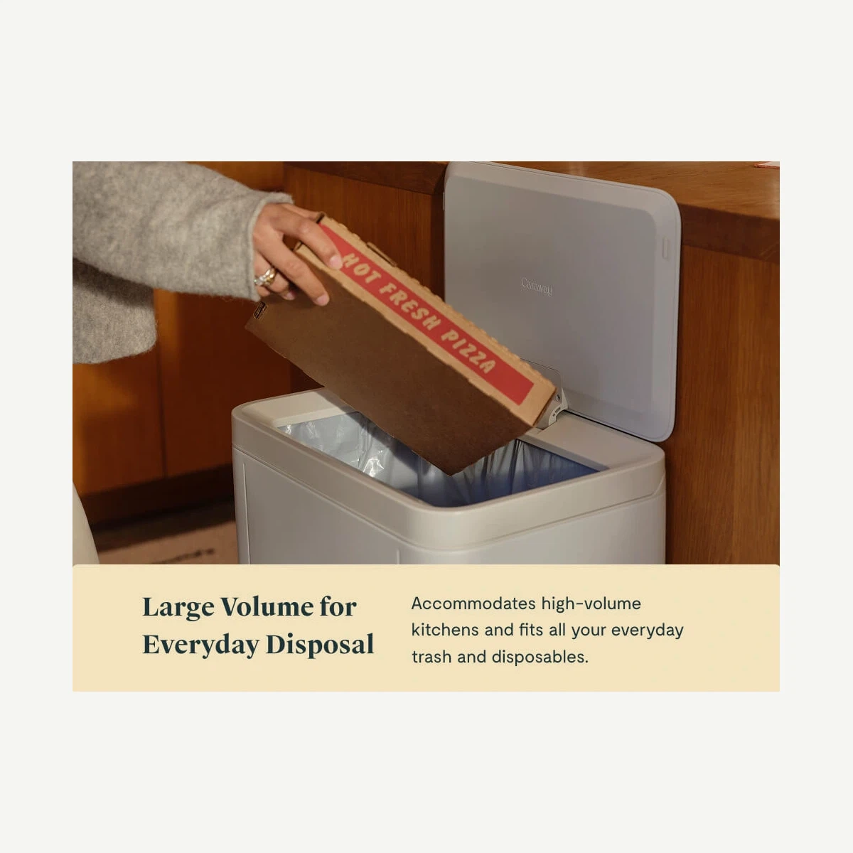 caraway-45l-rectangular-step-trash-can-fingerprint-resistant-quiet-close-lid-fit image 6