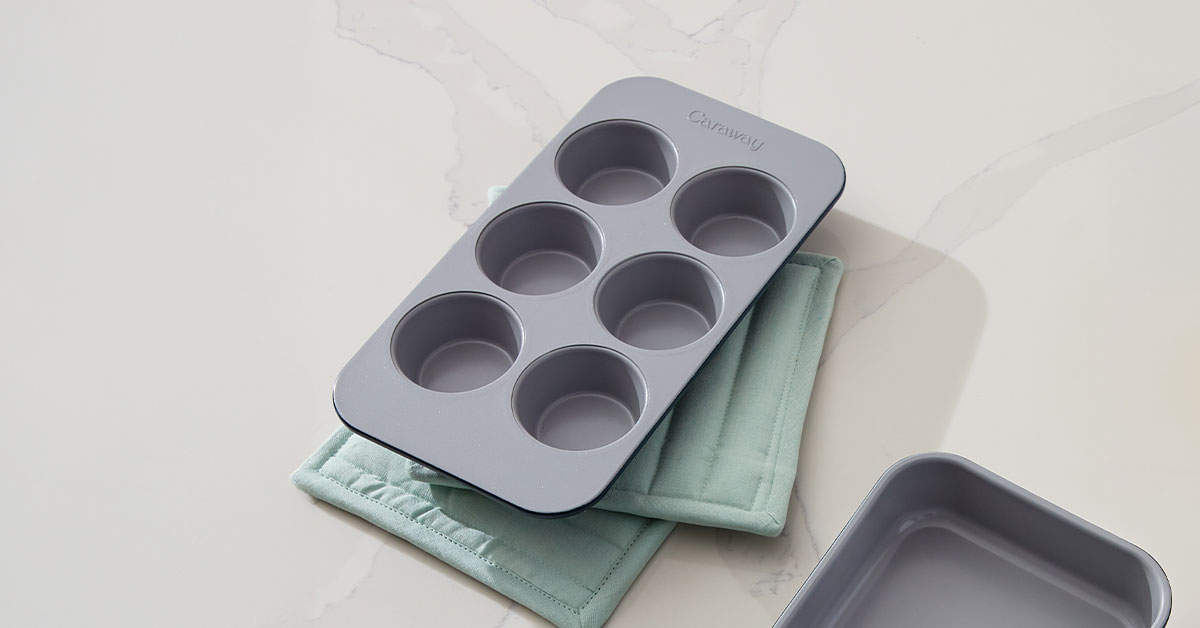 Caraway 6-Cup Muffin Pan – Non-Toxic Ceramic Non-Stick, Oven Safe to 550°F