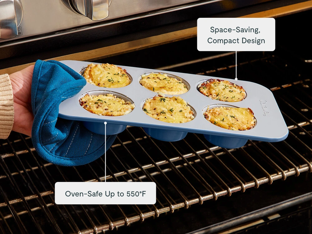 Caraway Muffin Pan Trio – 12-Cup & Two 6-Cup Pans