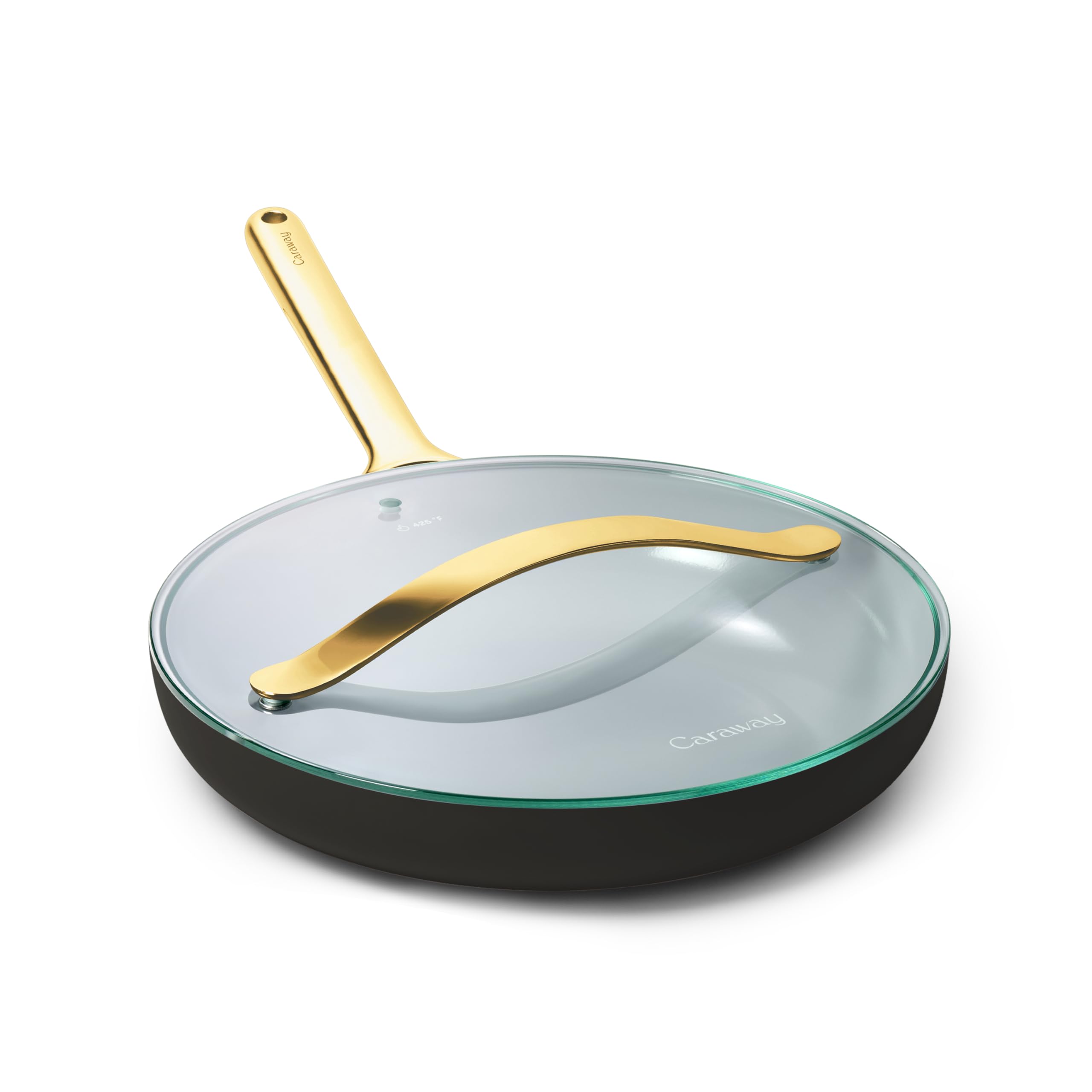 Caraway 10.5-Inch Nonstick Ceramic Frying Pan with Glass Lid, Cream