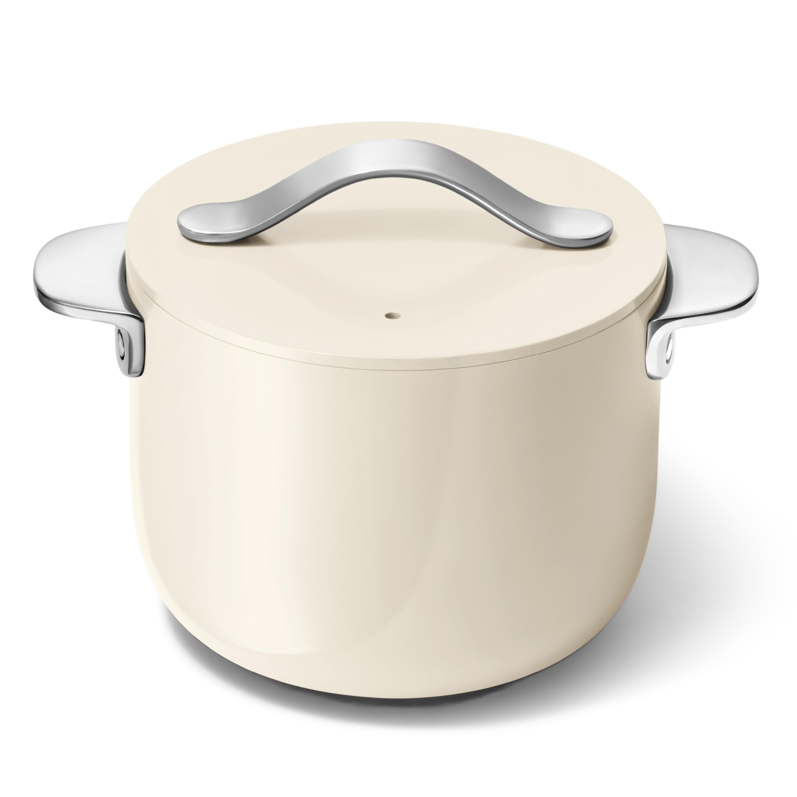 Caraway Petite Cooker – 2 Qt Ceramic Coated Pot, Non-Toxic, Perfect for Rice & Grains, Cream