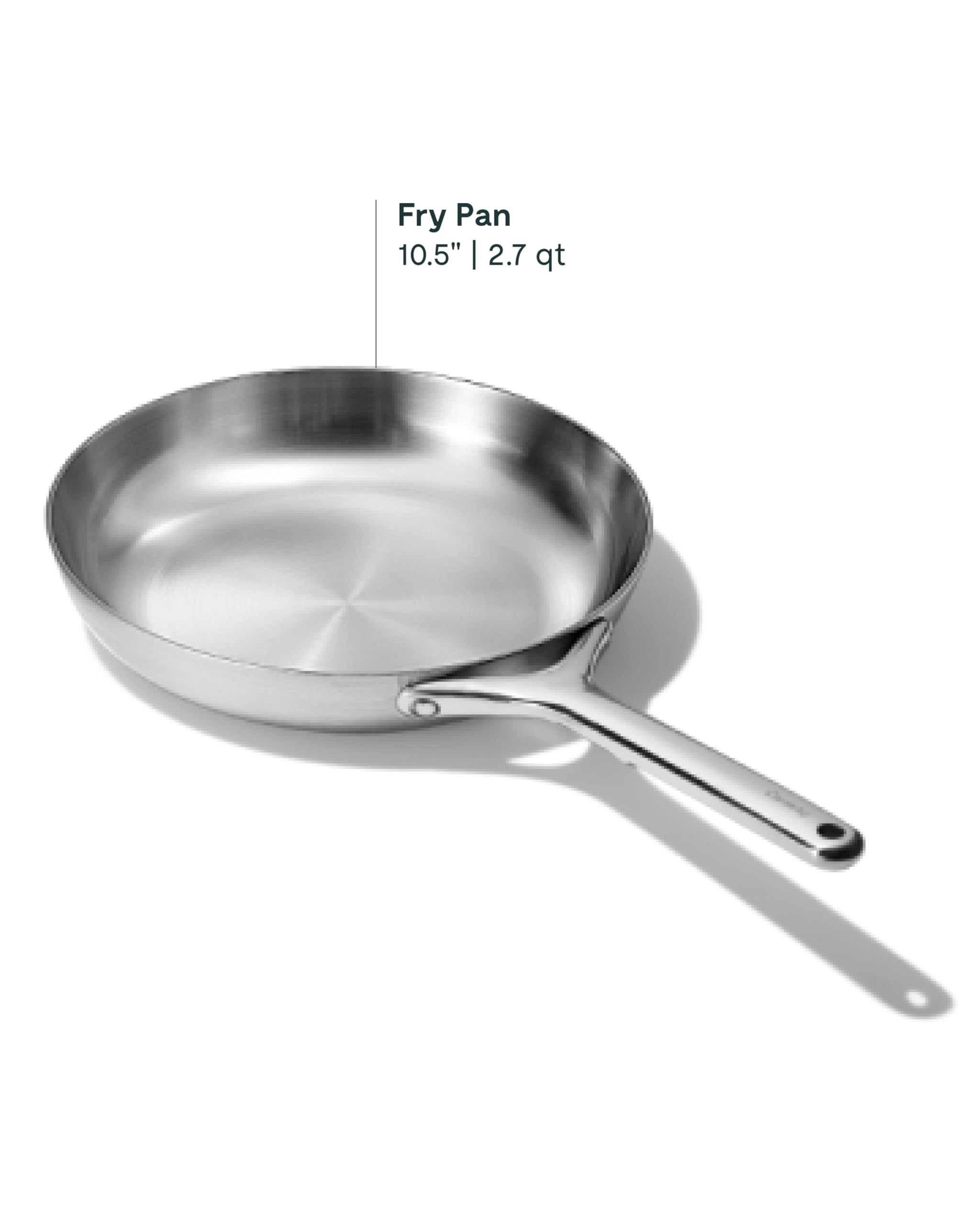 Caraway Stainless Steel Fry Pan (2.7 qt, 10.5") — 5-Ply, Oven Safe, Non-Toxic, PTFE & PFOA Free