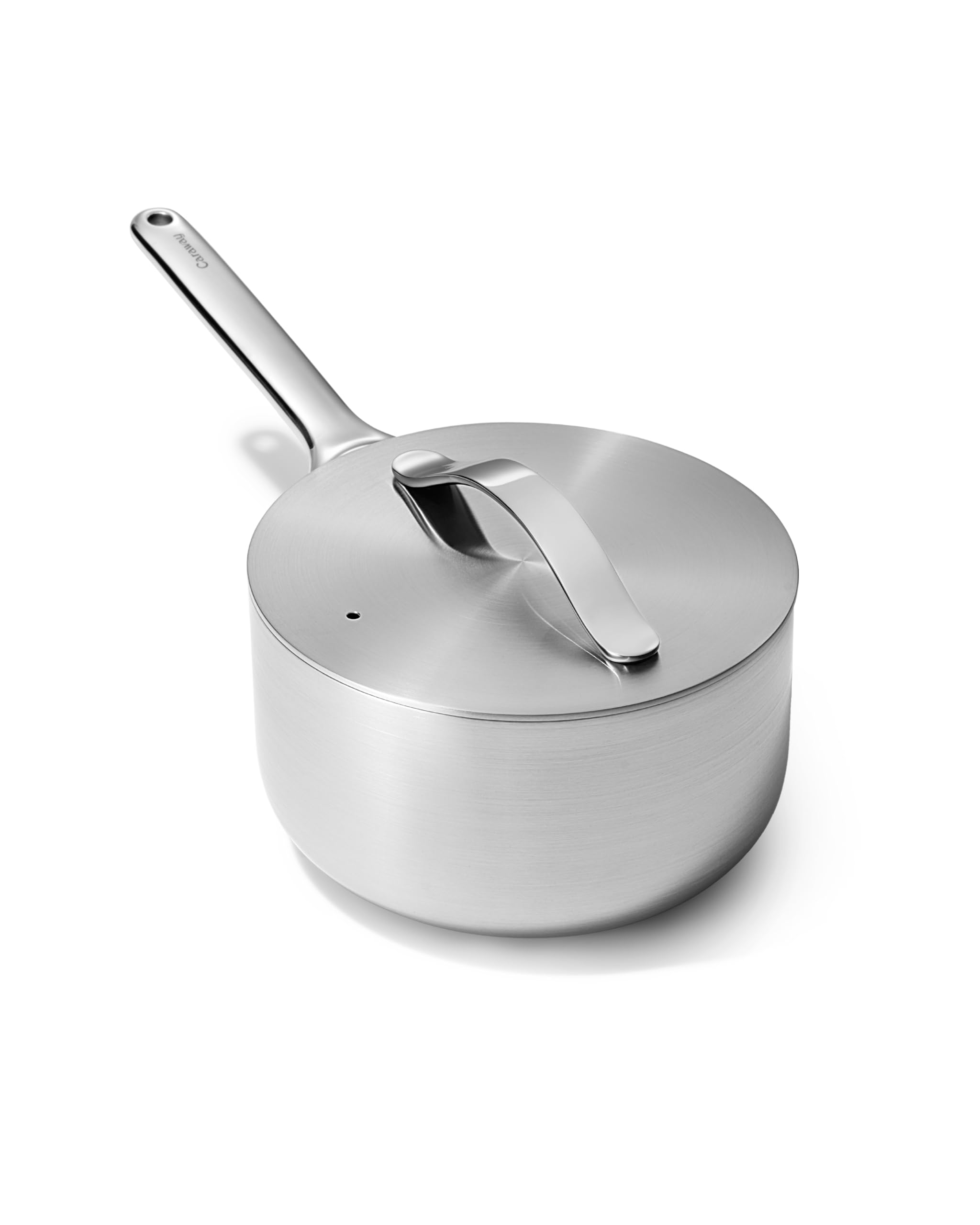 Caraway Stainless Steel Sauce Pan (3 Qt) — 5-Ply, Oven Safe, Non-Toxic, PTFE & PFOA Free