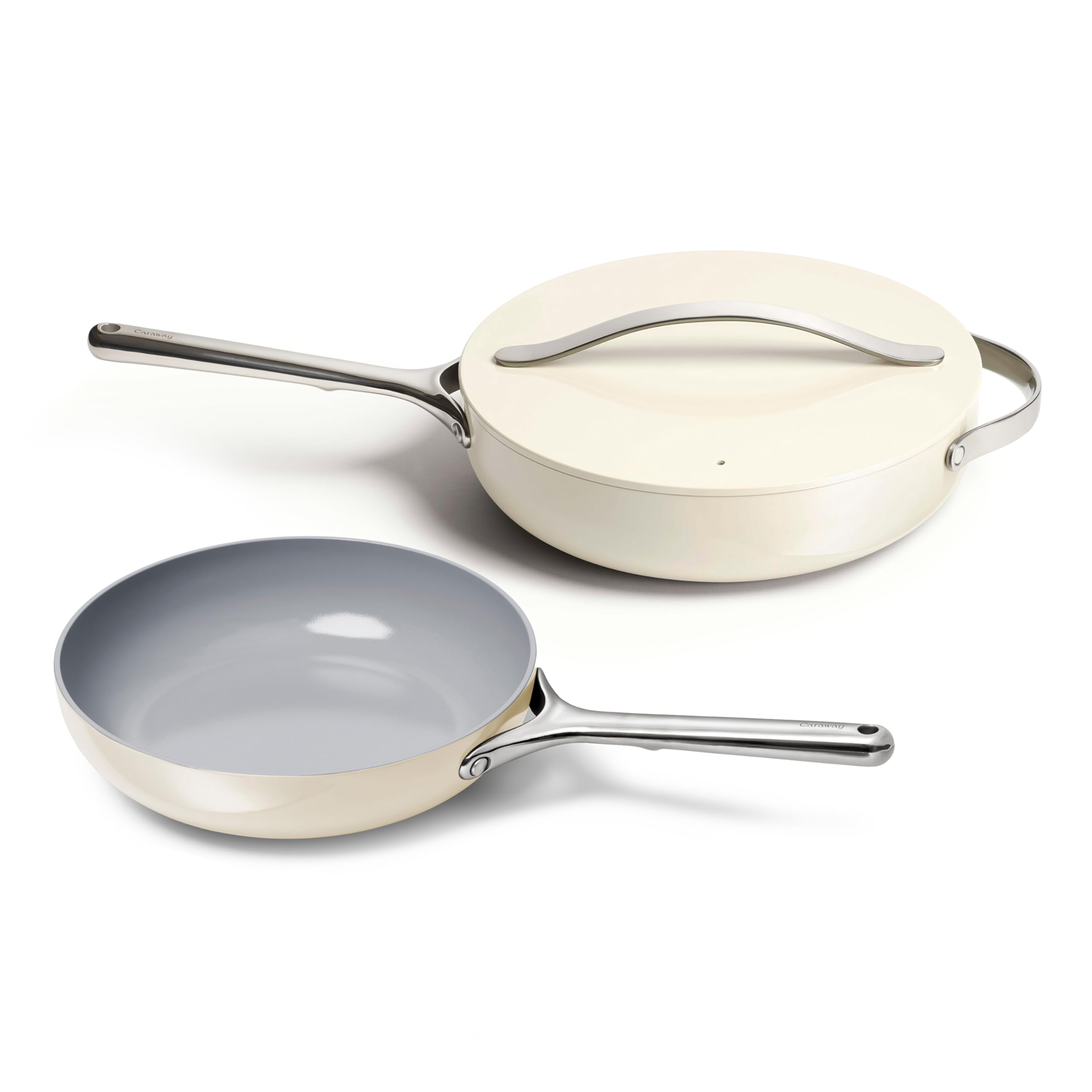 Caraway Fry Pan and Sauté Pan Duo - 10.5" and 12" with Lid