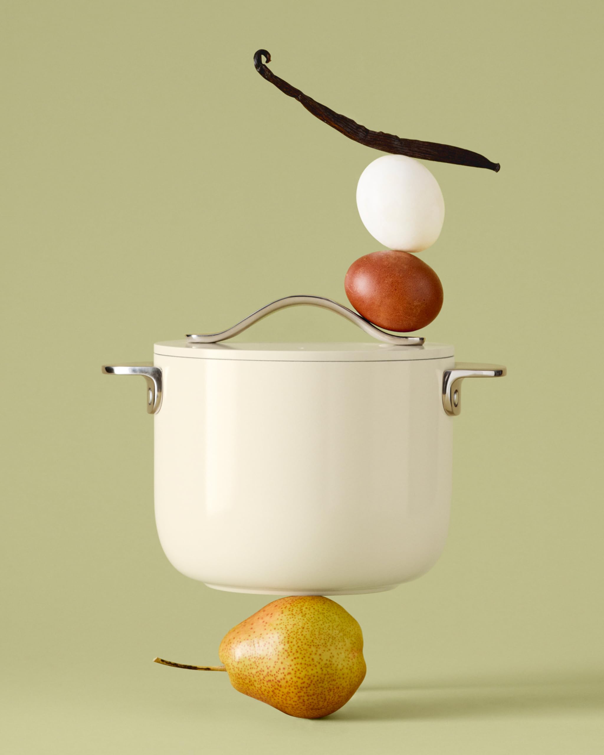 Caraway Petite Cooker – 2 Qt Ceramic Coated Pot, Non-Toxic, Perfect for Rice & Grains, Cream