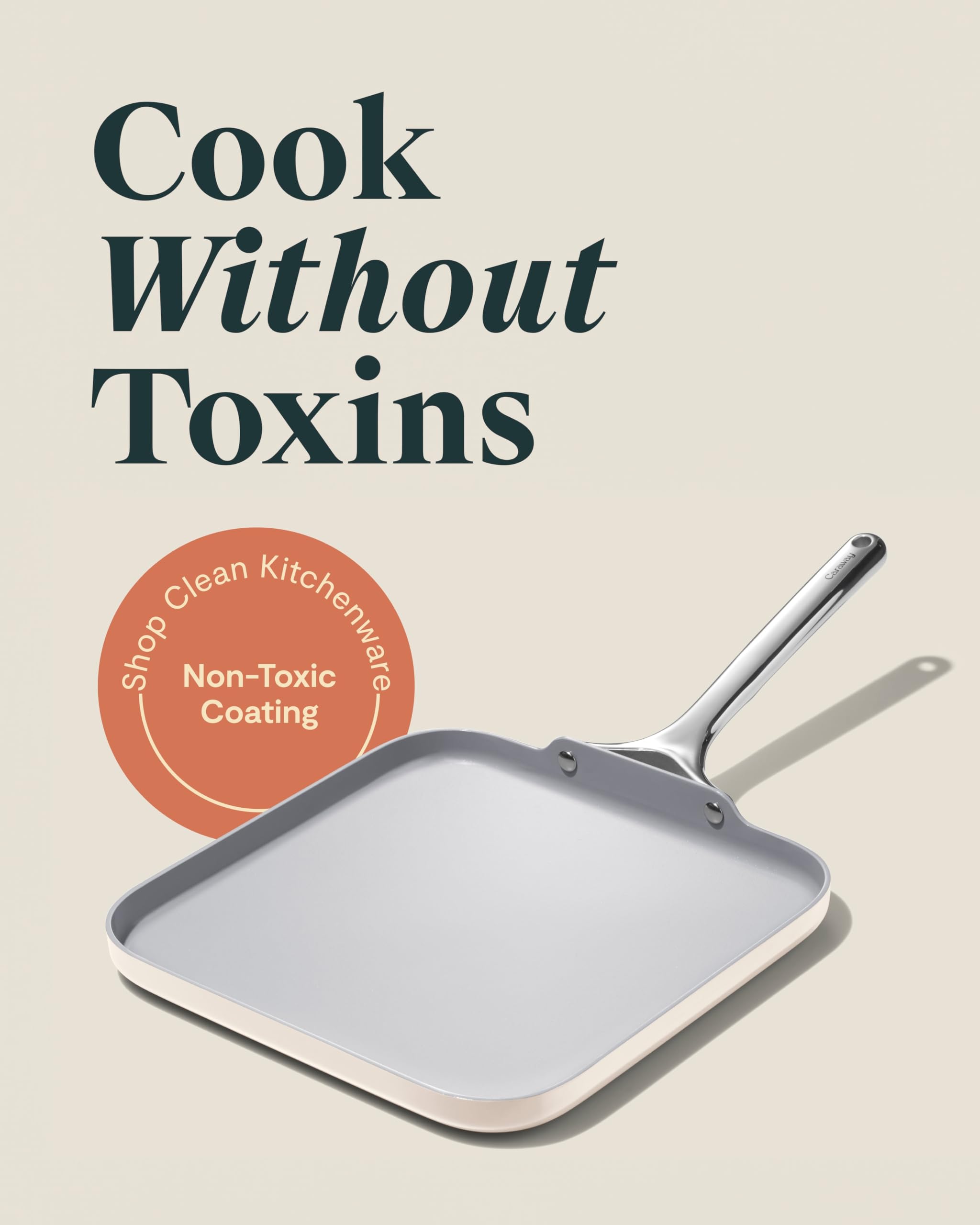 Caraway Square Griddle Pan — 11 Inch Non-Stick Ceramic Coated