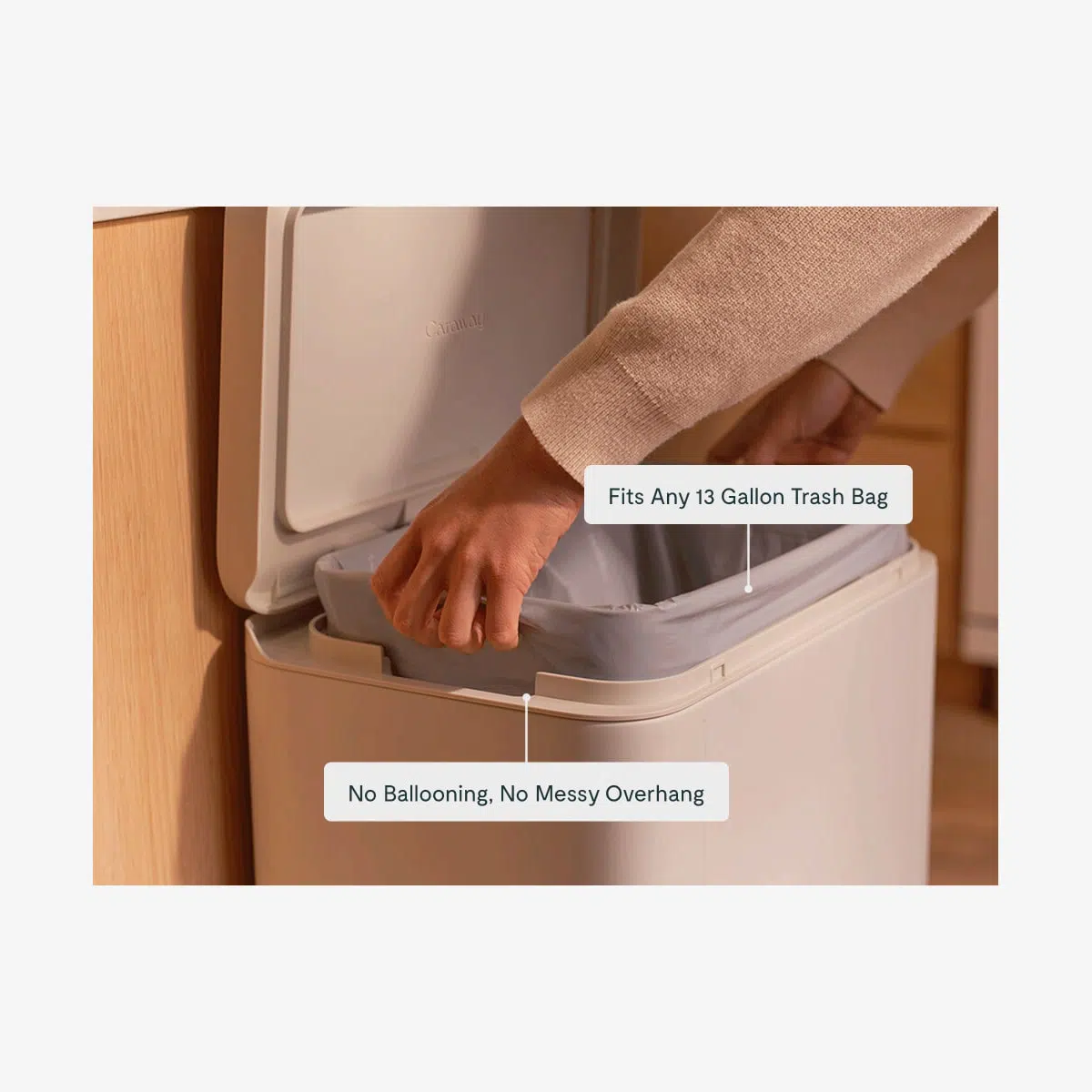 caraway-45l-rectangular-step-trash-can-fingerprint-resistant-quiet-close-lid-fit image 7