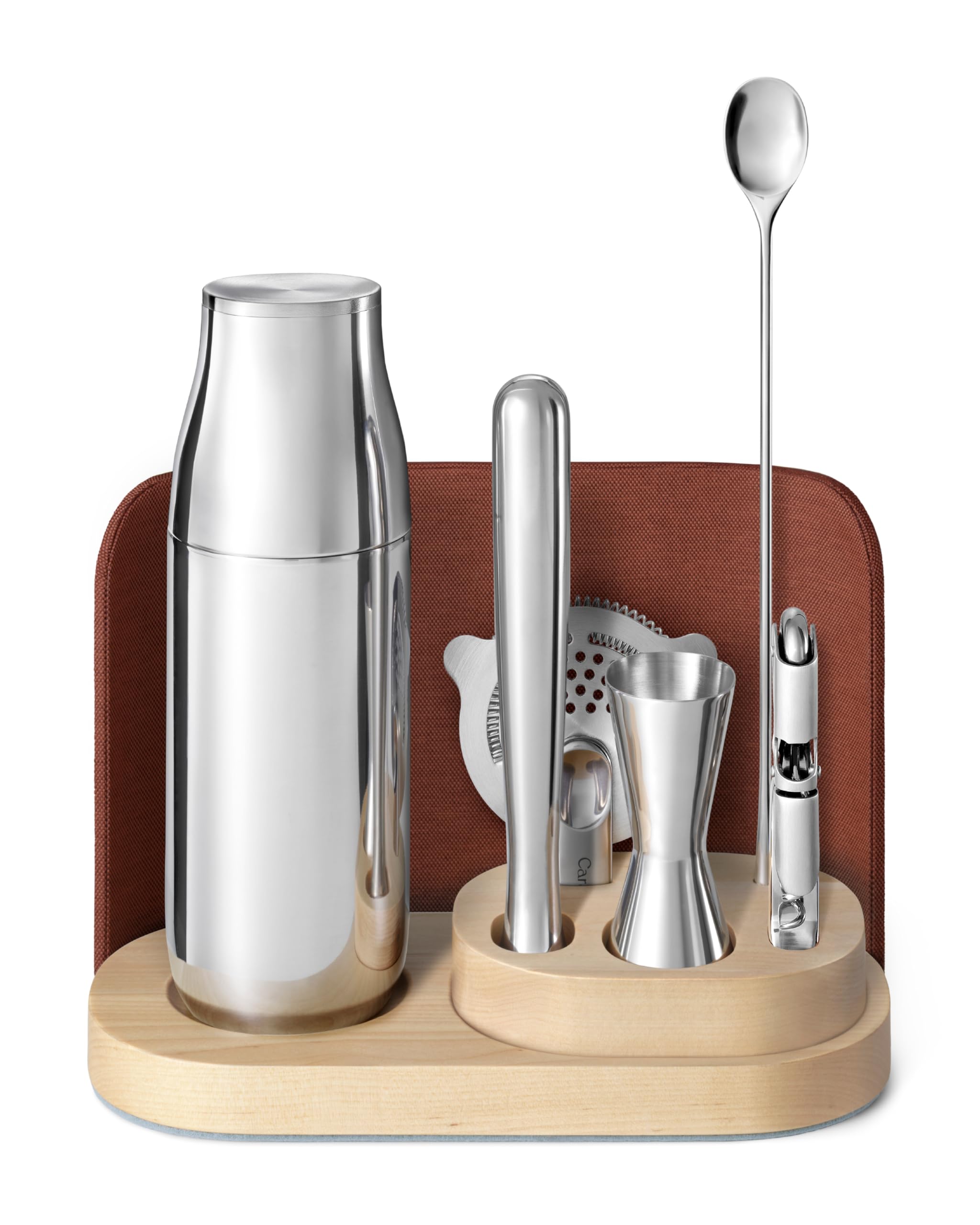 Caraway 9-Piece Complete Bar Set — Manhattan Red
