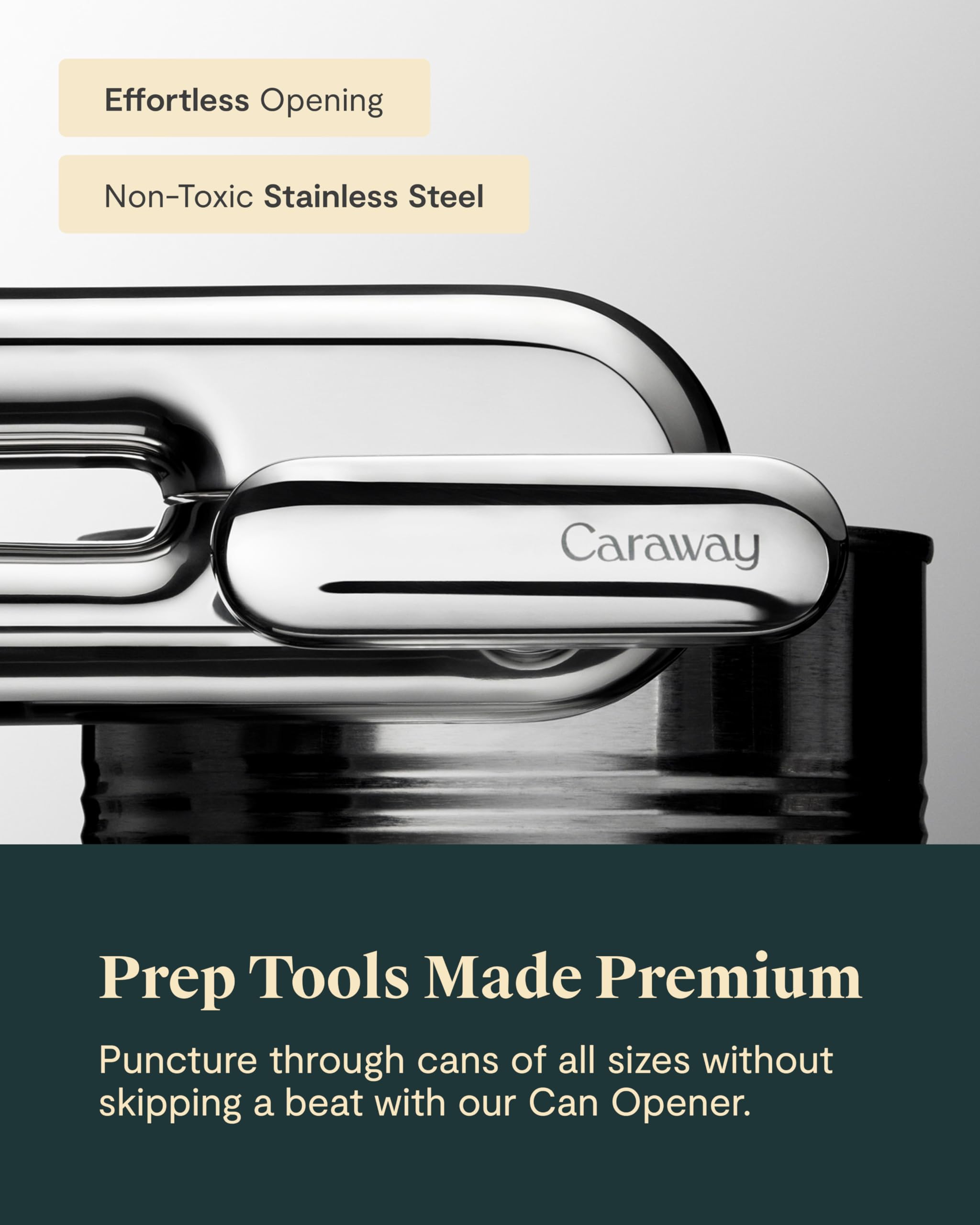 Caraway Can Opener — Non-Toxic Stainless Steel Kitchen Tool with Ergonomic Handle