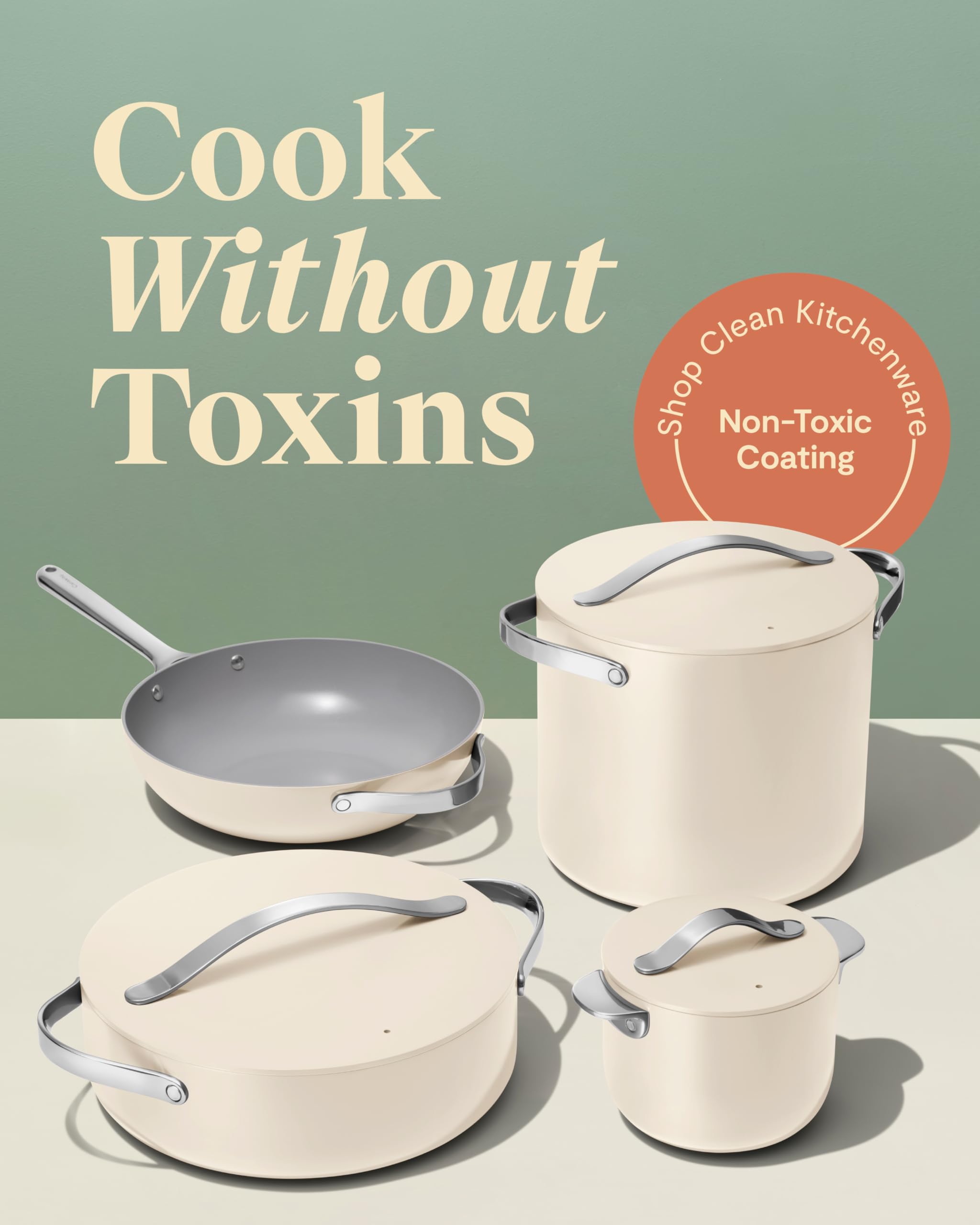 Caraway Cookware+ Collection - Specialty Set with 4 Pots, 3 Lids, and Storage