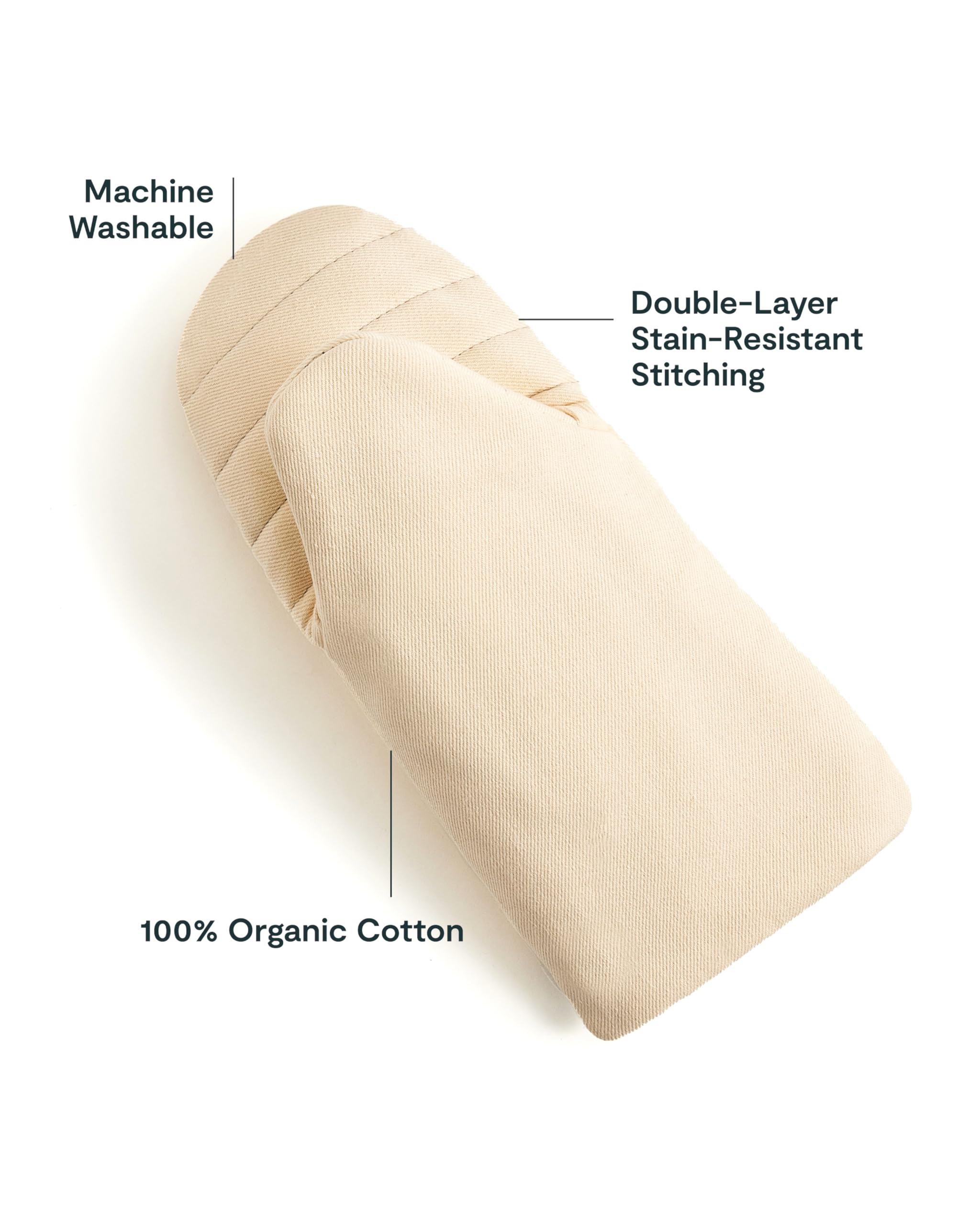 Caraway Organic Cotton Oven Mitts Set of 2 - Cream
