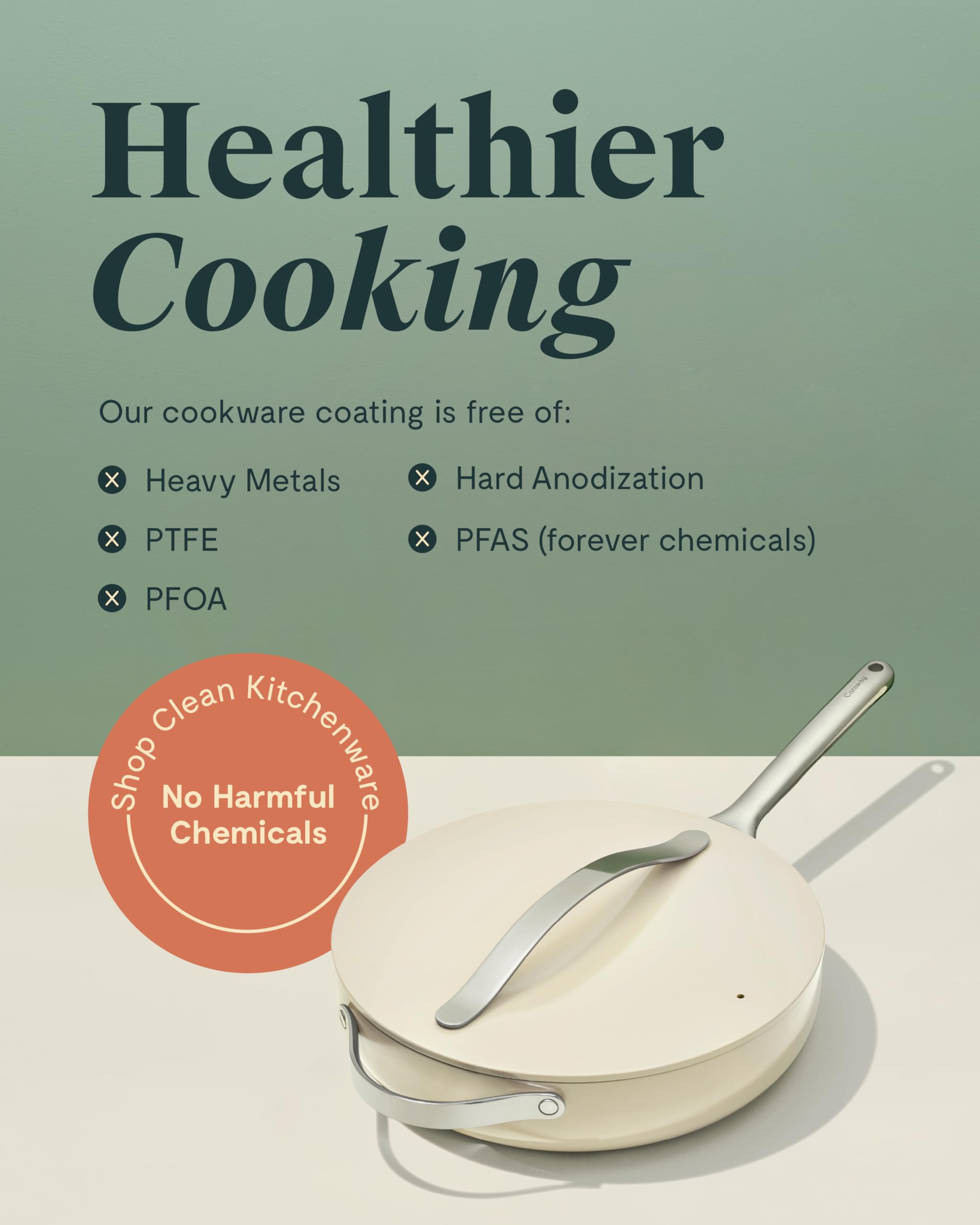 Caraway Fry Pan and Sauté Pan Duo - 10.5" and 12" with Lid