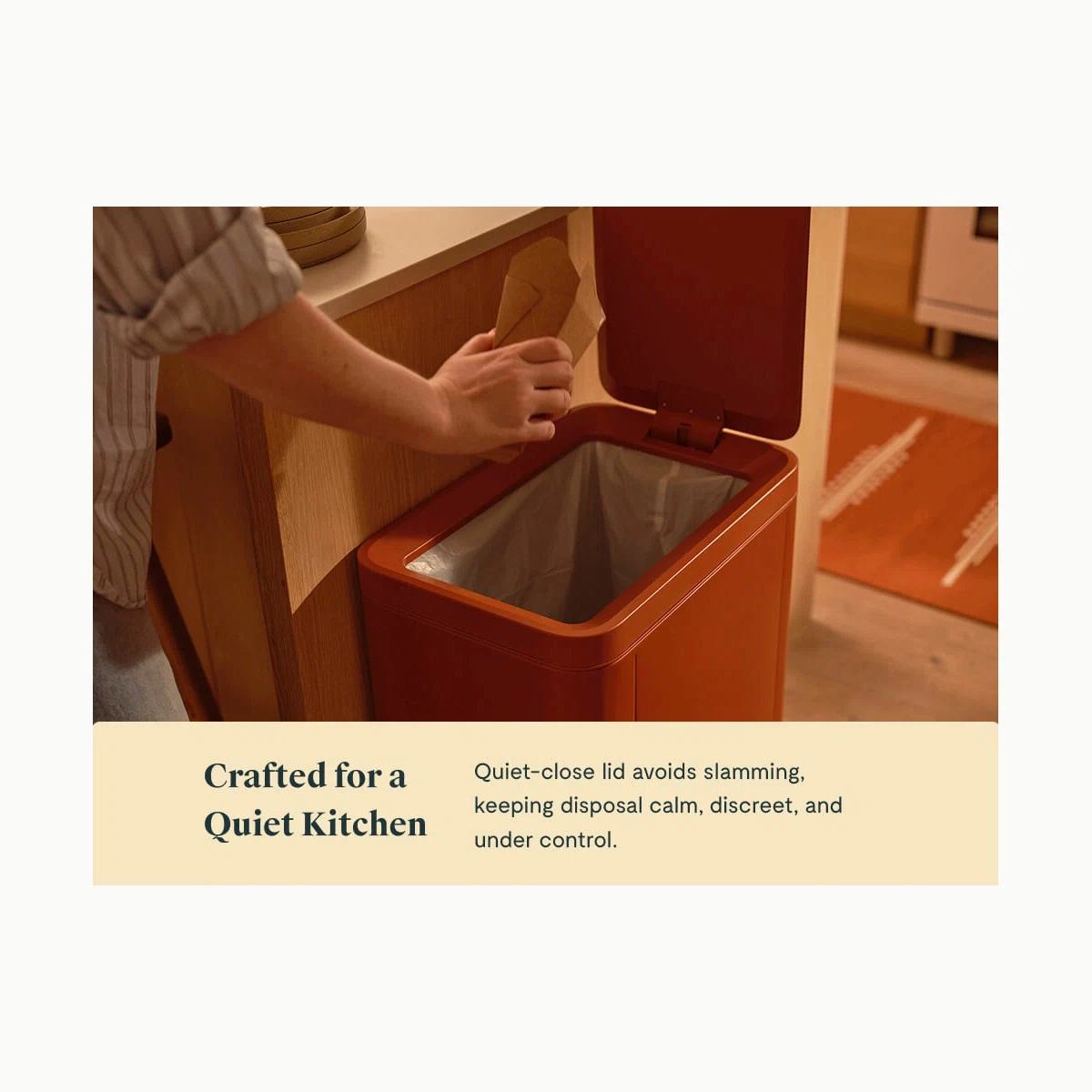 caraway-45l-rectangular-step-trash-can-fingerprint-resistant-quiet-close-lid-fit image 8