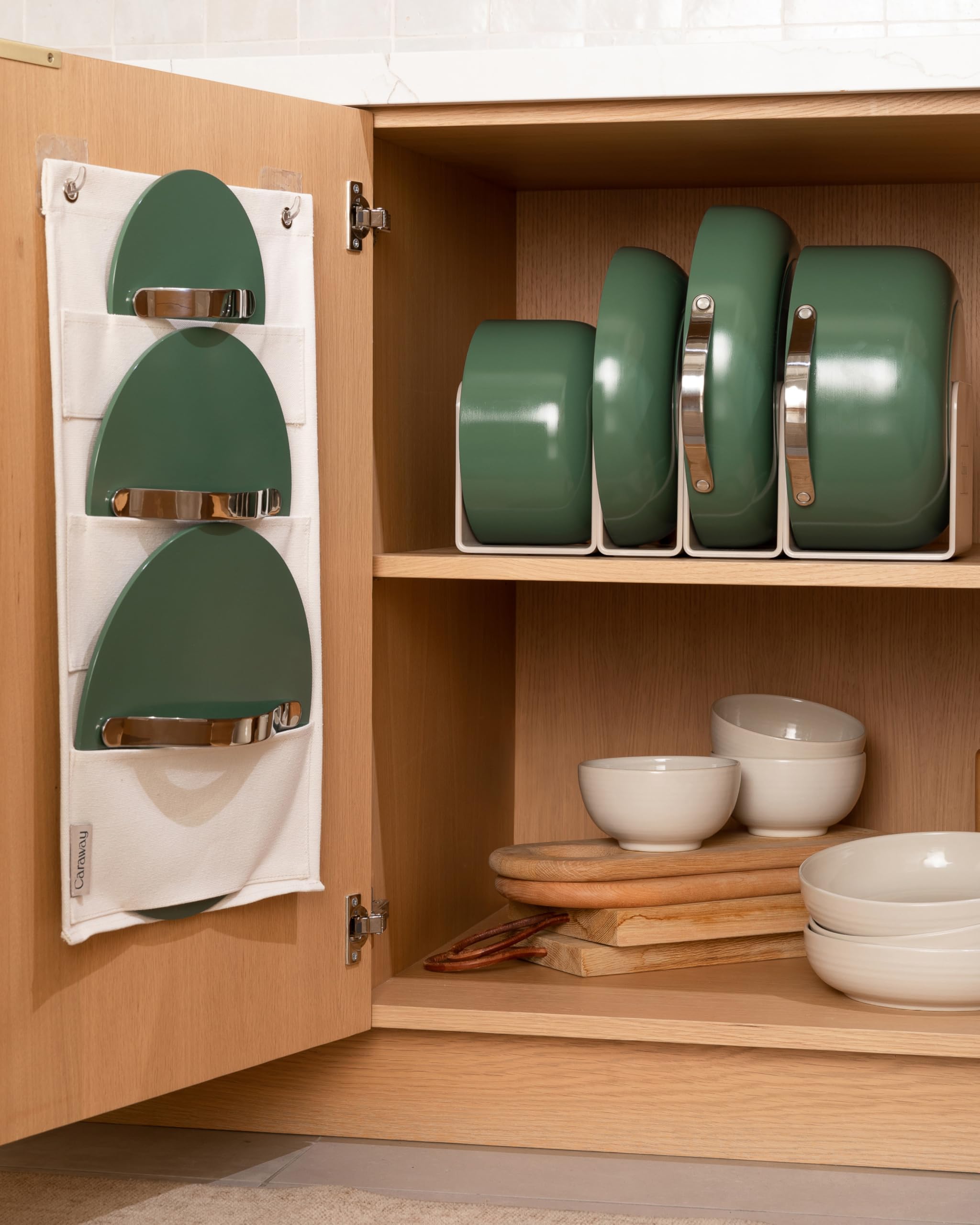 Caraway Non-Stick Ceramic Cookware Set (12 Piece) — Pots, Pans, Lids & Storage