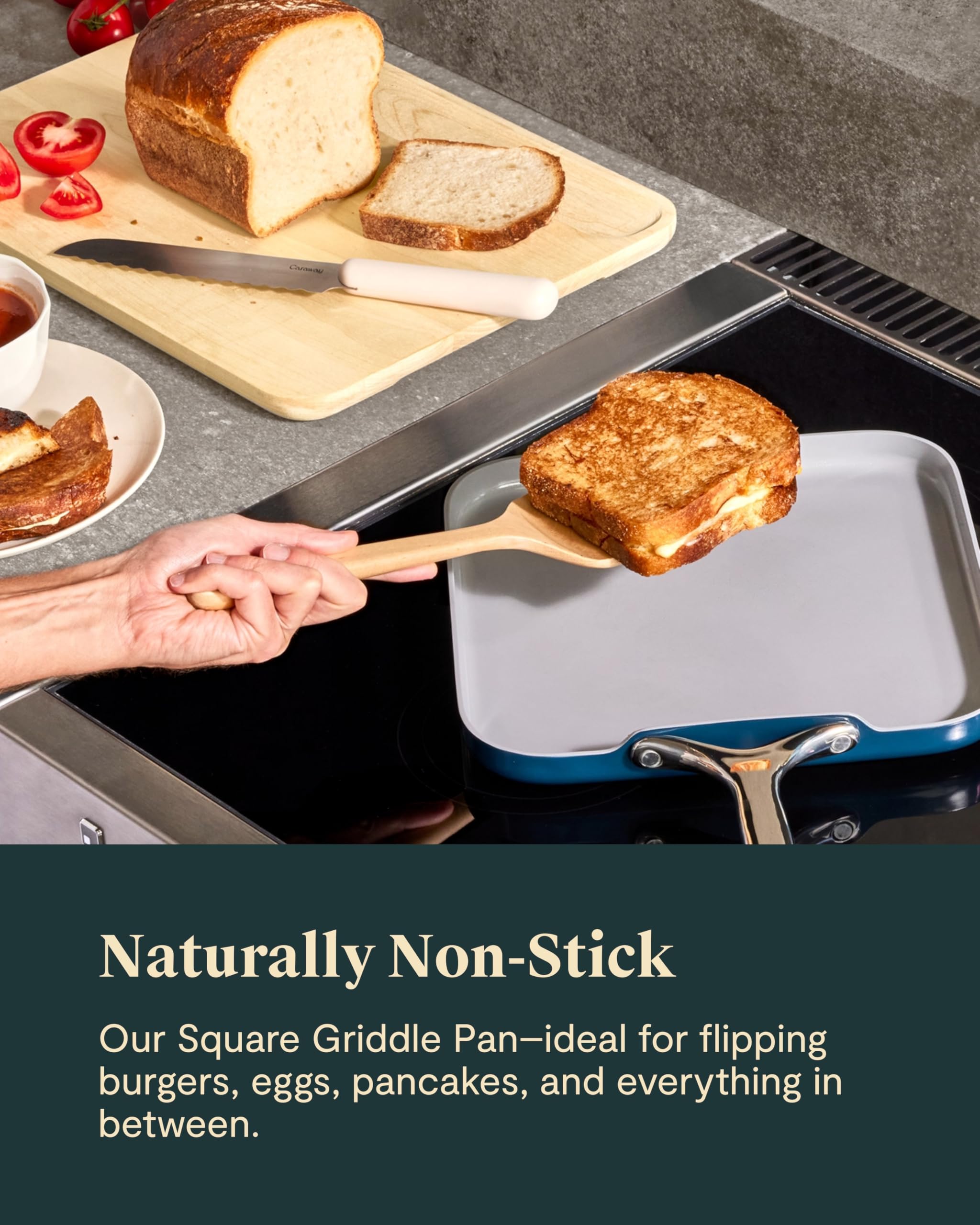 Caraway Square Griddle Pan — 11 Inch Non-Stick Ceramic Coated