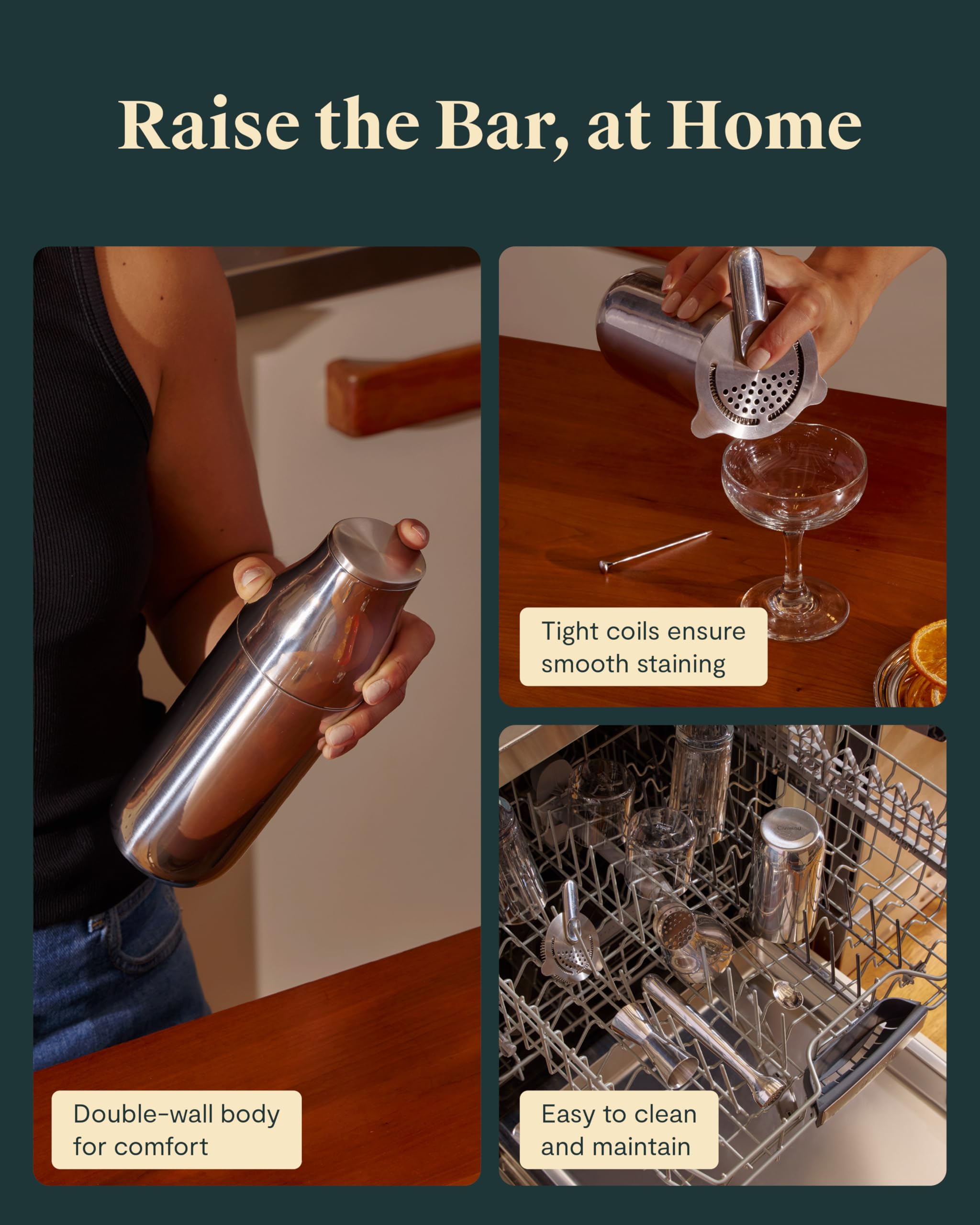 Caraway 9-Piece Complete Bar Set — Manhattan Red