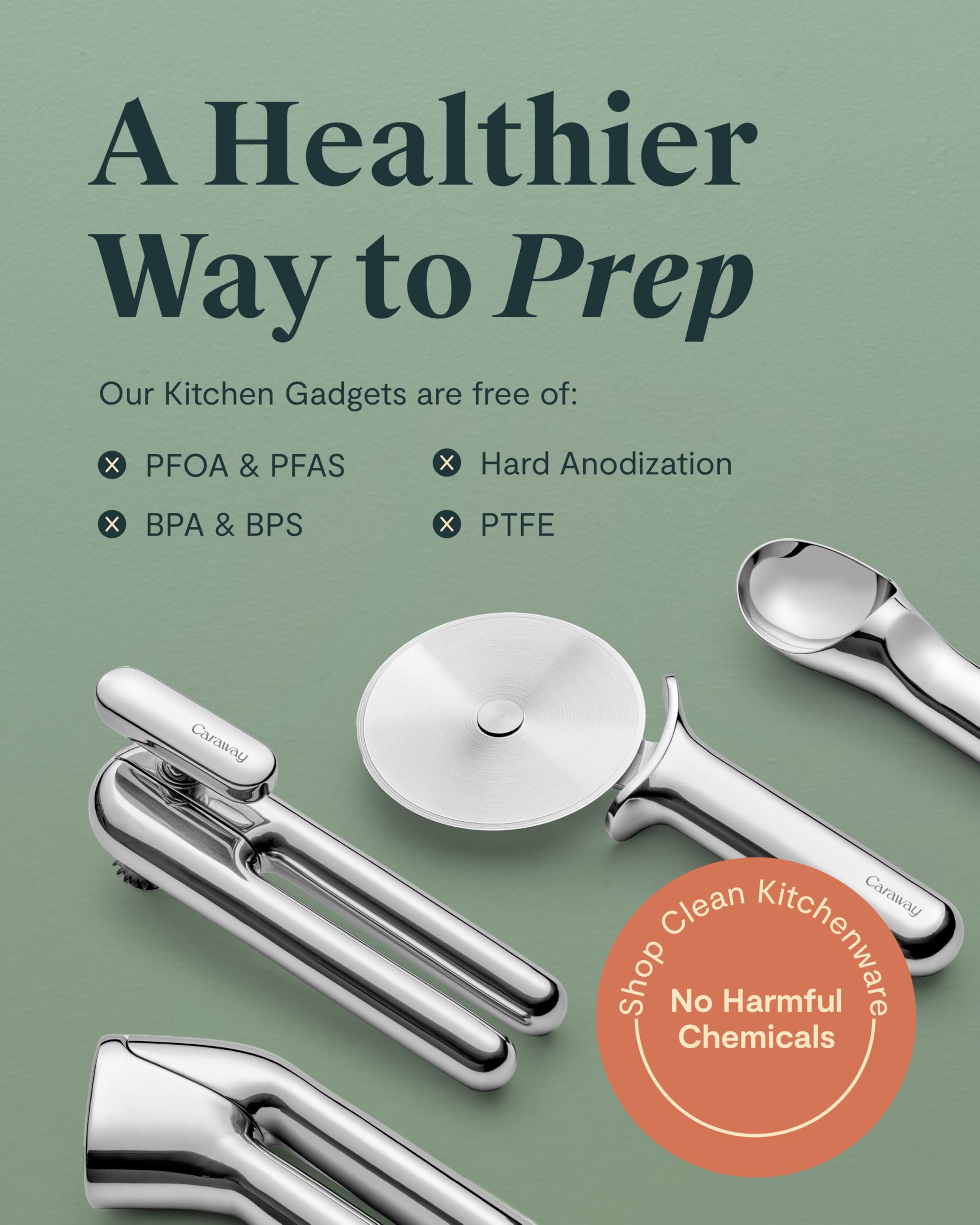 Caraway Garlic Press – Non-Toxic Stainless Steel – Ergonomic Handle, Detachable for Easy Cleaning