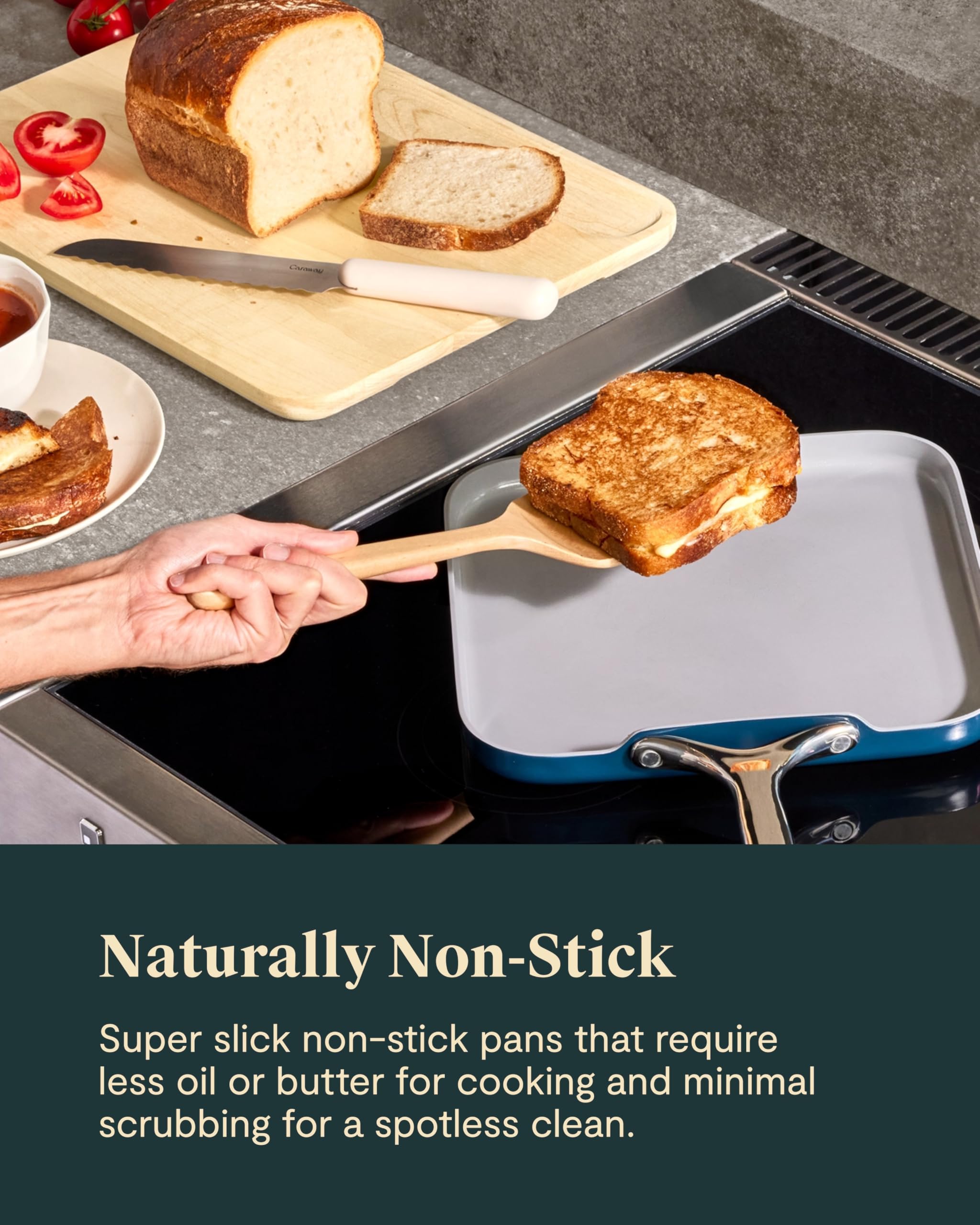Caraway Square Cookware Set — Non-Toxic Ceramic Coated Square Pans with Magnetic Organizers