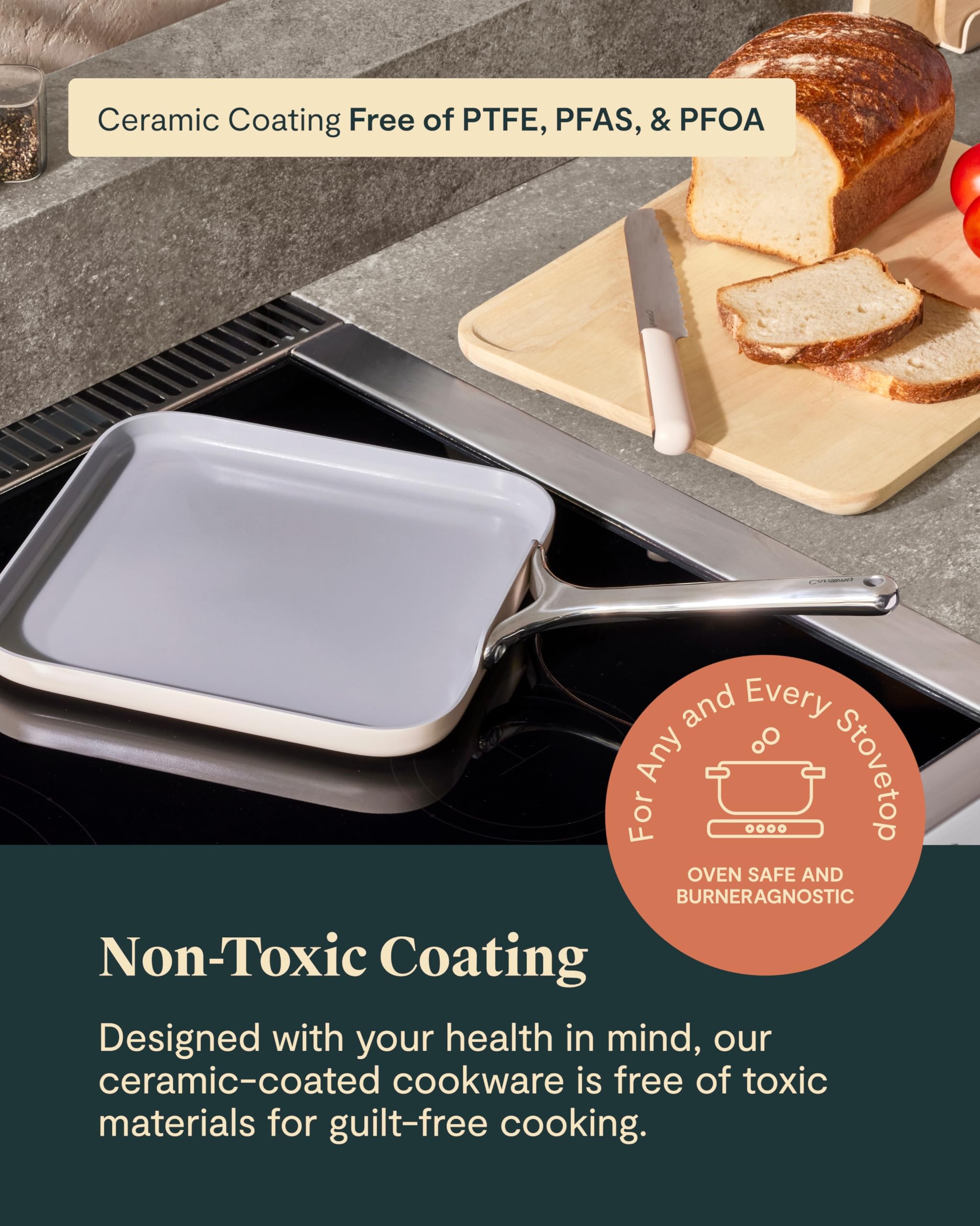 Caraway Square Griddle Pan — 11 Inch Non-Stick Ceramic Coated