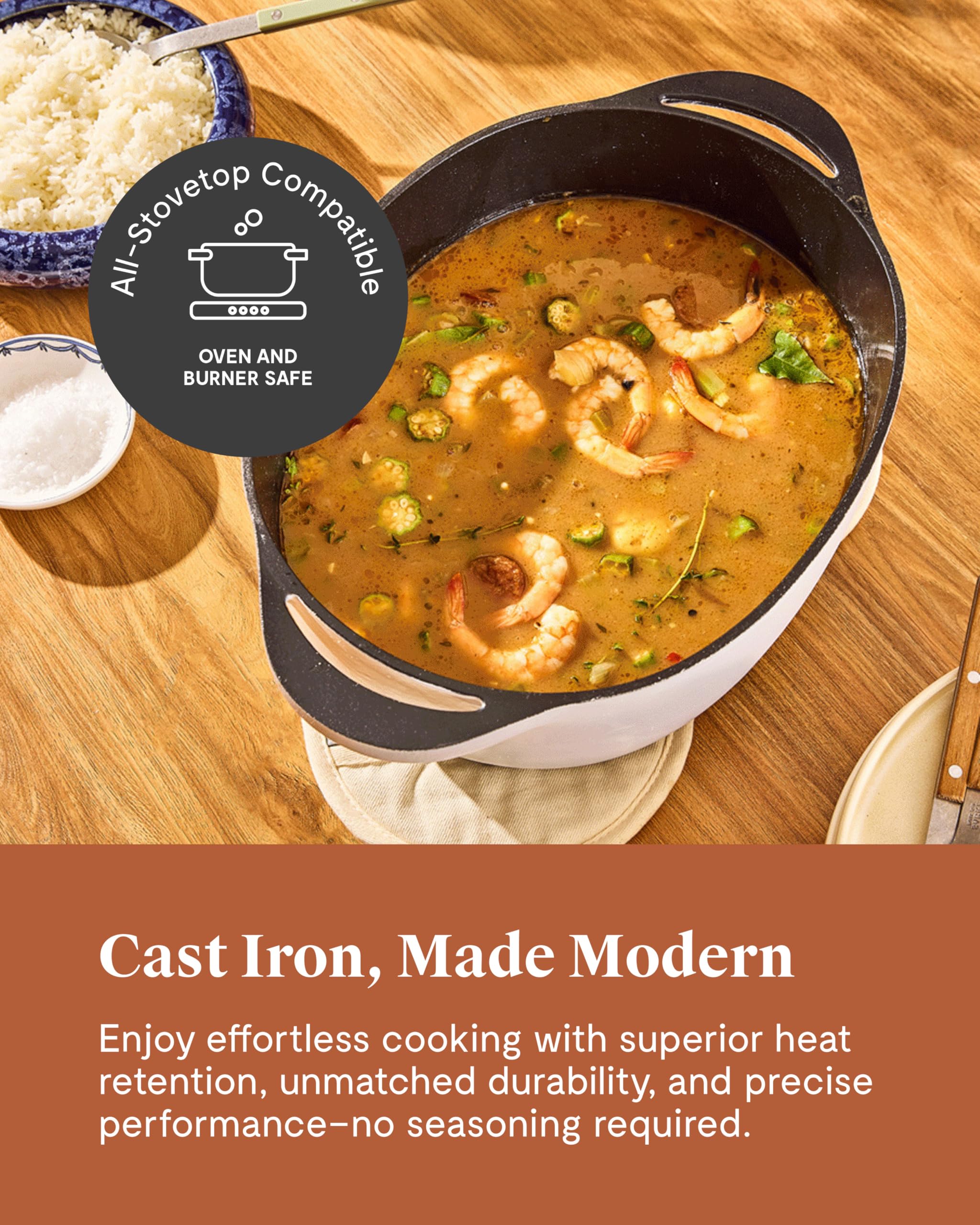 Caraway 8 qt Enameled Cast Iron Dutch Oven with Lid