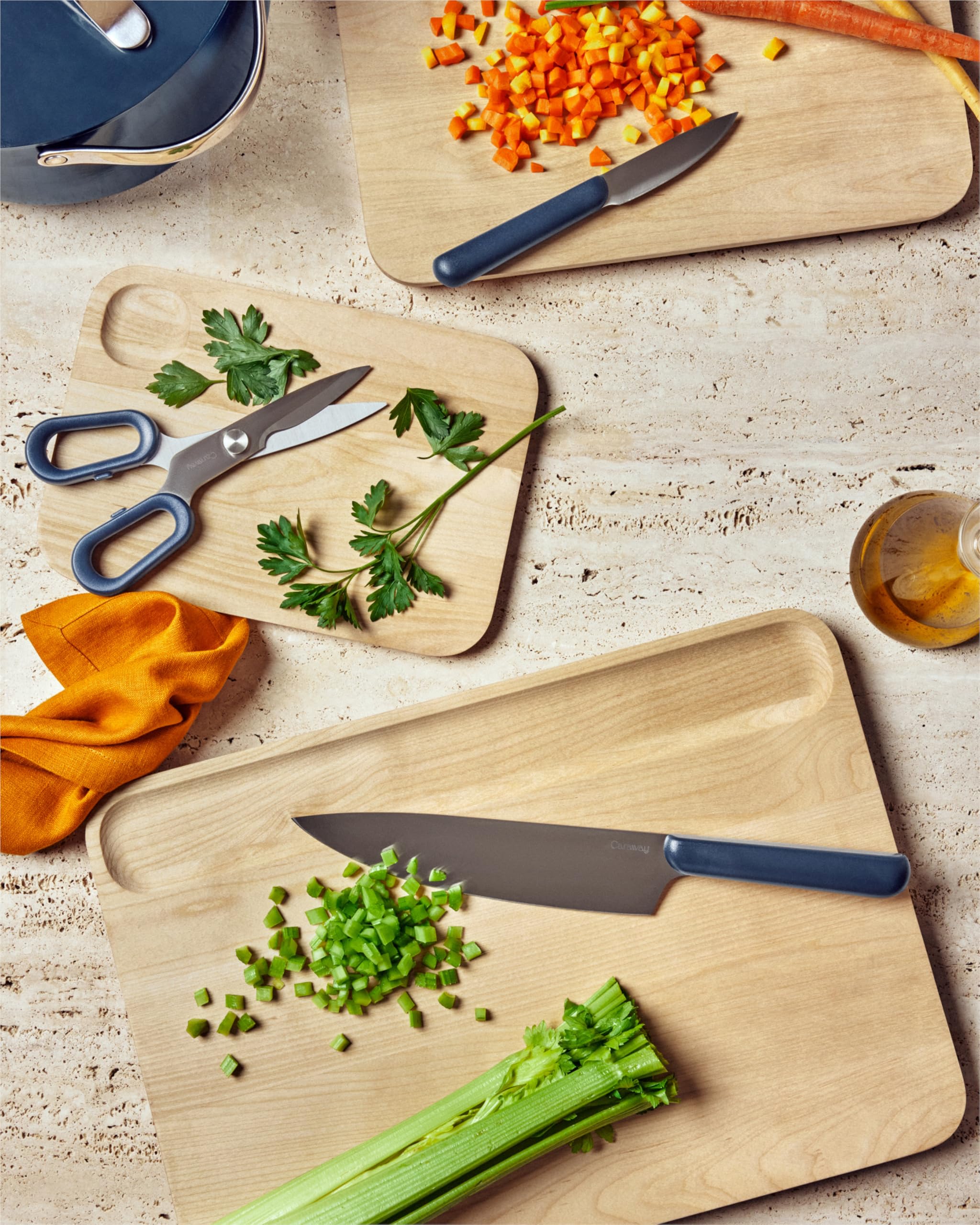 Caraway 5-Piece Knife Set — German Steel Blades, Ergonomic Handles, No Microplastics