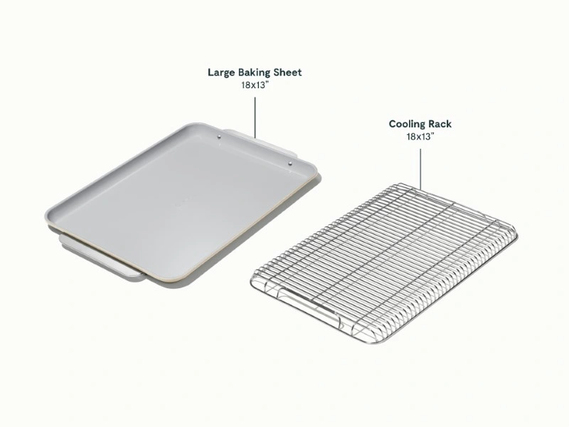 Caraway Baking & Cooling Set (Ceramic Baking Sheets + Cooling Racks)