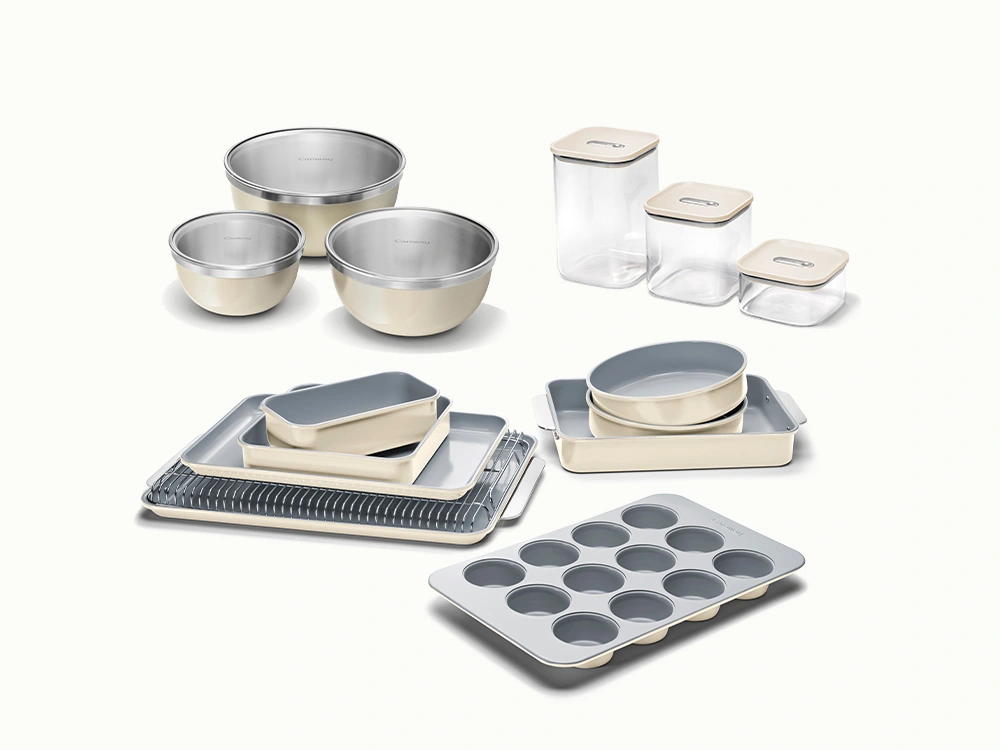 Caraway Better Baking Bundle — Containers, Mixing Bowls & Ceramic Bakeware Set