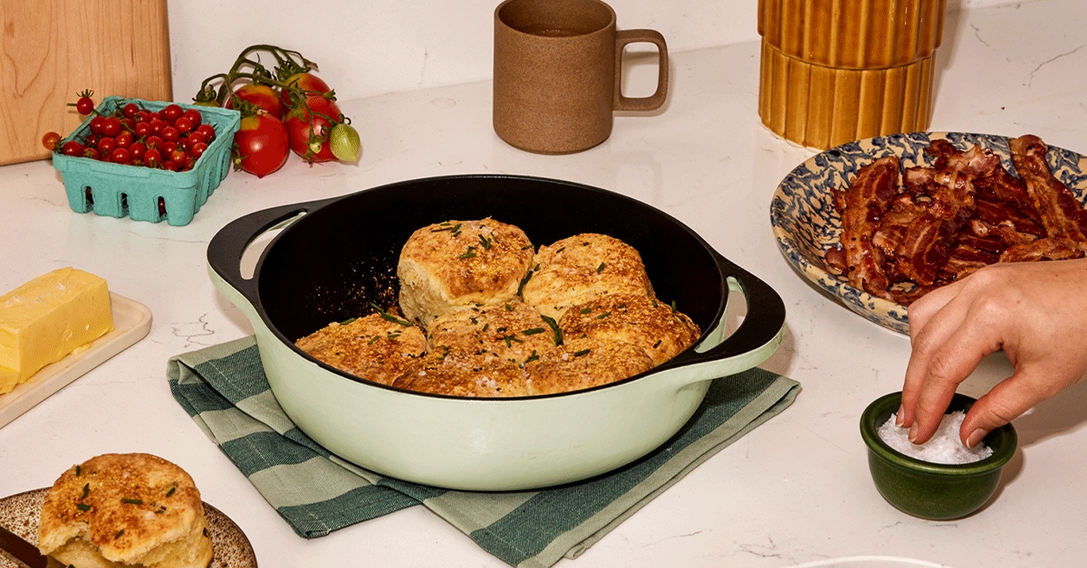 Caraway Enameled Cast Iron Skillet & Braiser Duo