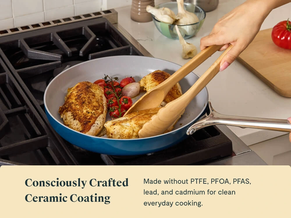 Caraway Fry Pan Trio — 8", 10.5", & 12" Ceramic Non-Stick Frying Pans (No Lids)