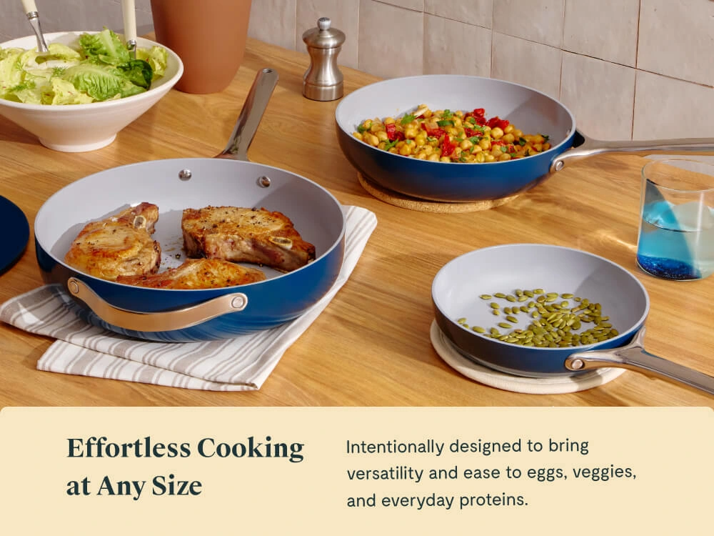 Caraway Fry Pan Duo — 10.5" & 8" Ceramic Non-Stick Frying Pans