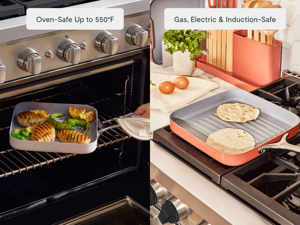 Caraway Square Pan Duo – Grill & Griddle Set