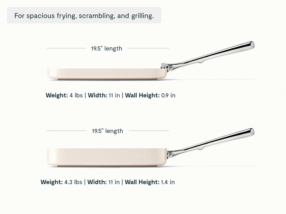 Caraway Square Pan Duo – Grill & Griddle Set