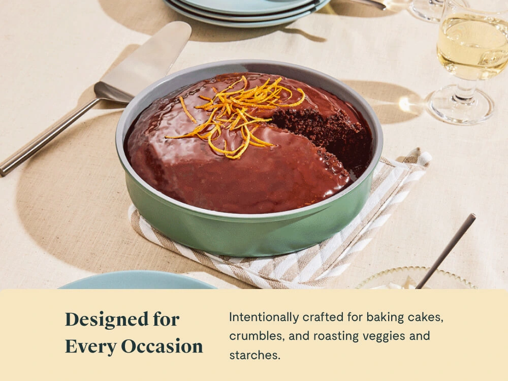 Caraway Circle Pan Duo - 2-Pack 9 Inch Non-Stick Ceramic Round Cake Pans