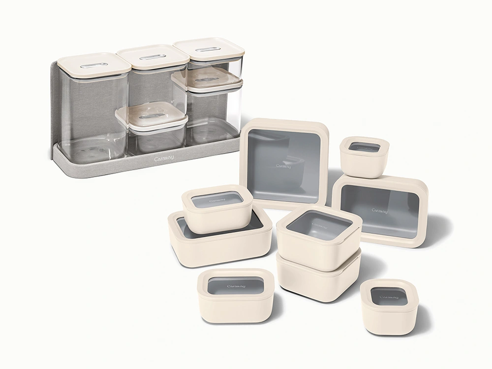Caraway Complete Kitchen Organization Bundle — 42-Piece Non-Toxic Glass Storage Set